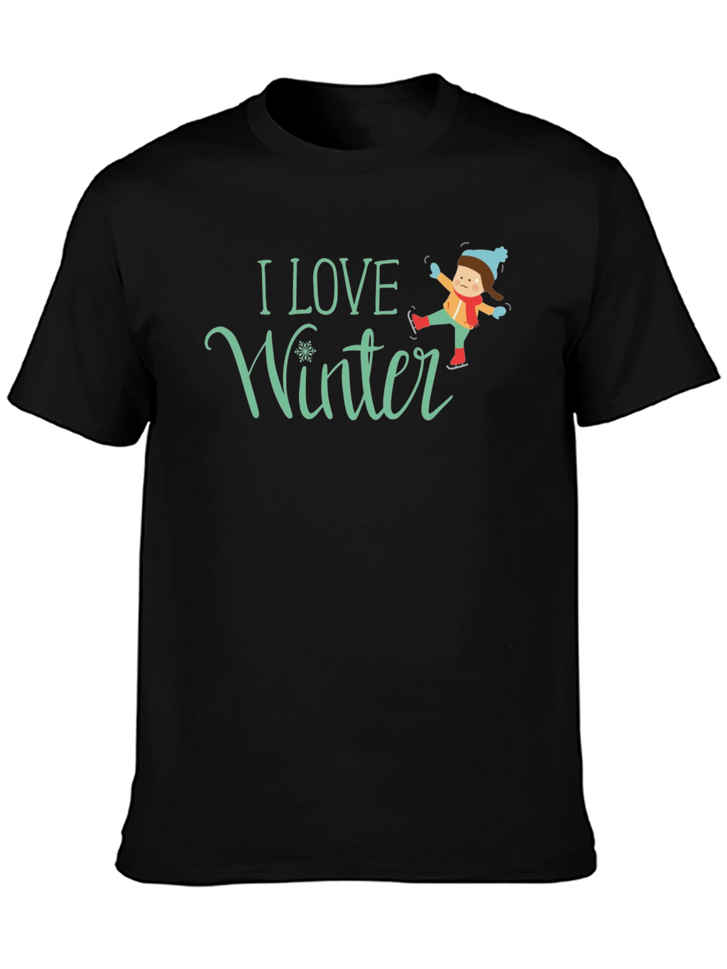 I Love Winter T-Shirt - Black Graphic Tee