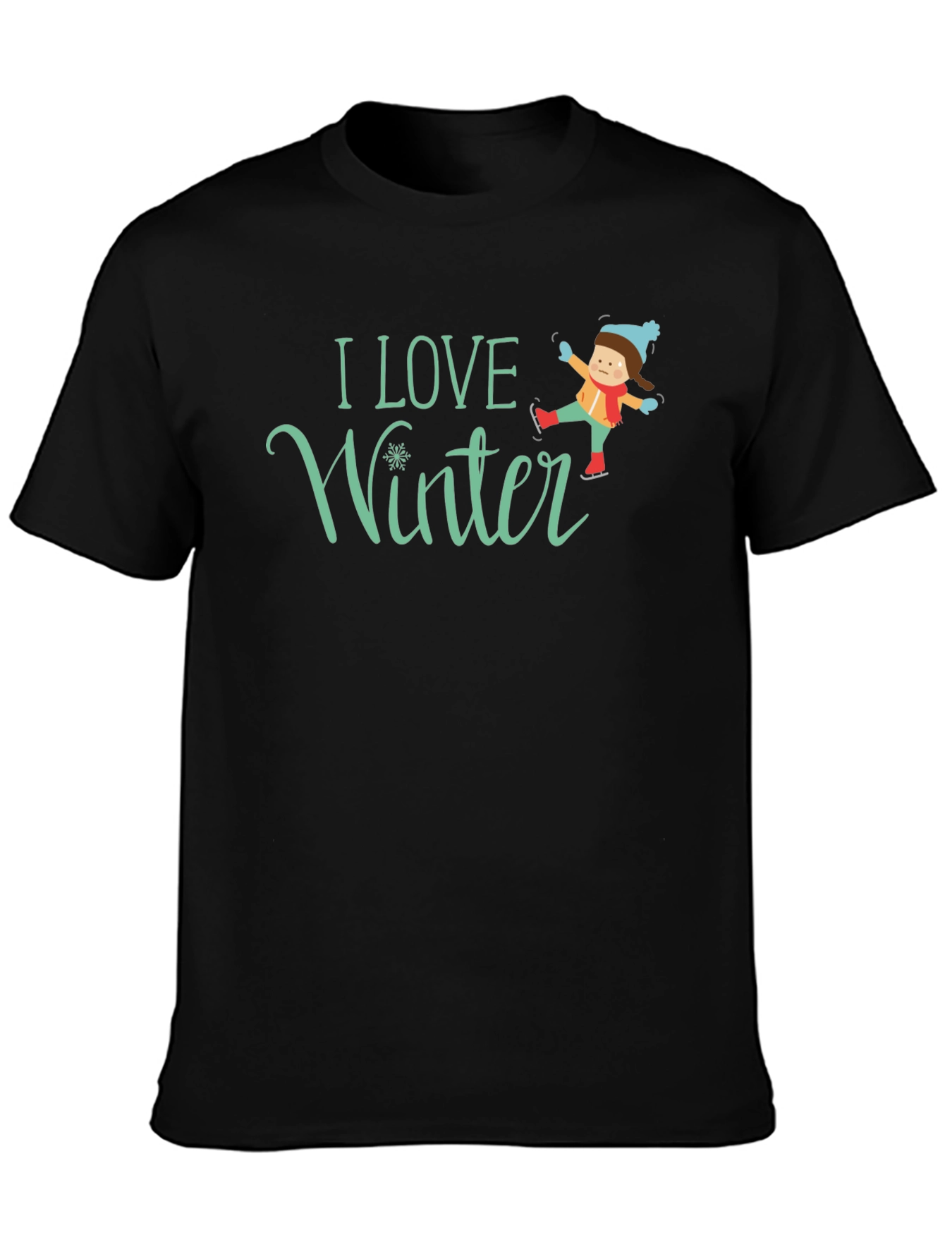 I Love Winter T-Shirt - Black Graphic Tee