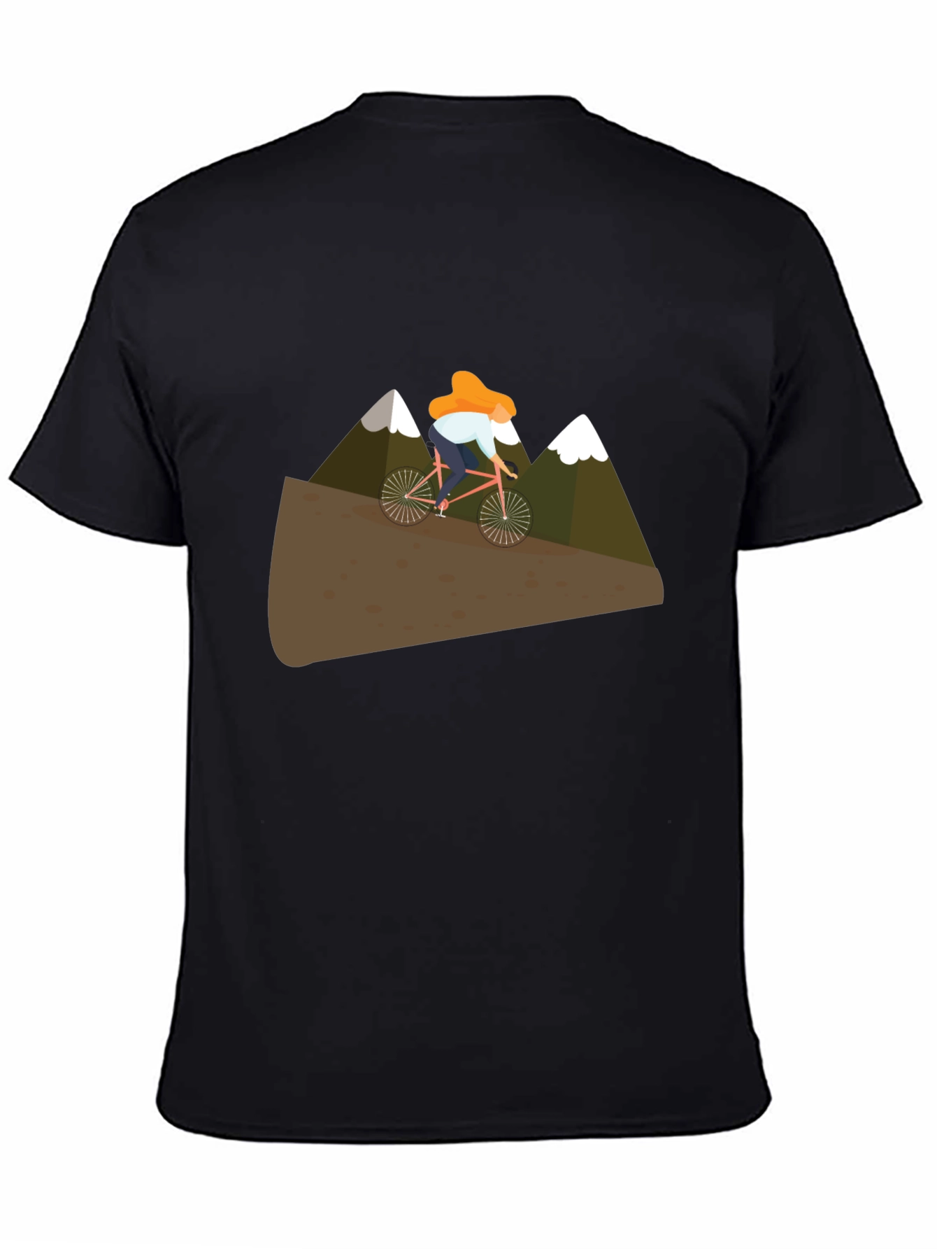 Mountain Biker Graphic Tee - Black Cotton T-Shirt