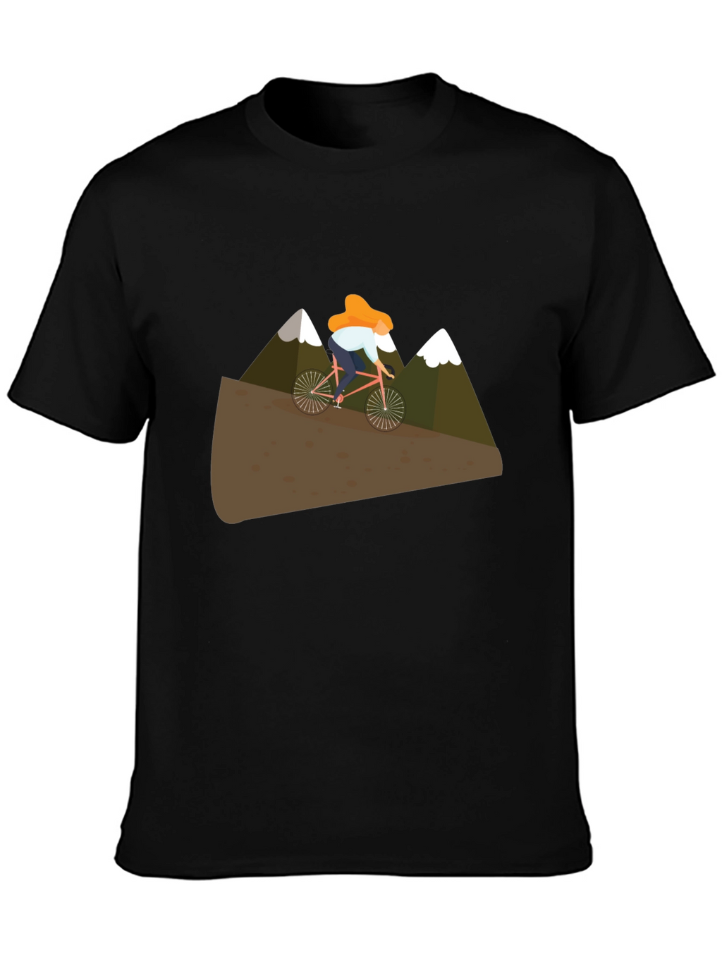 Mountain Biker Graphic Tee - Black Cotton T-Shirt