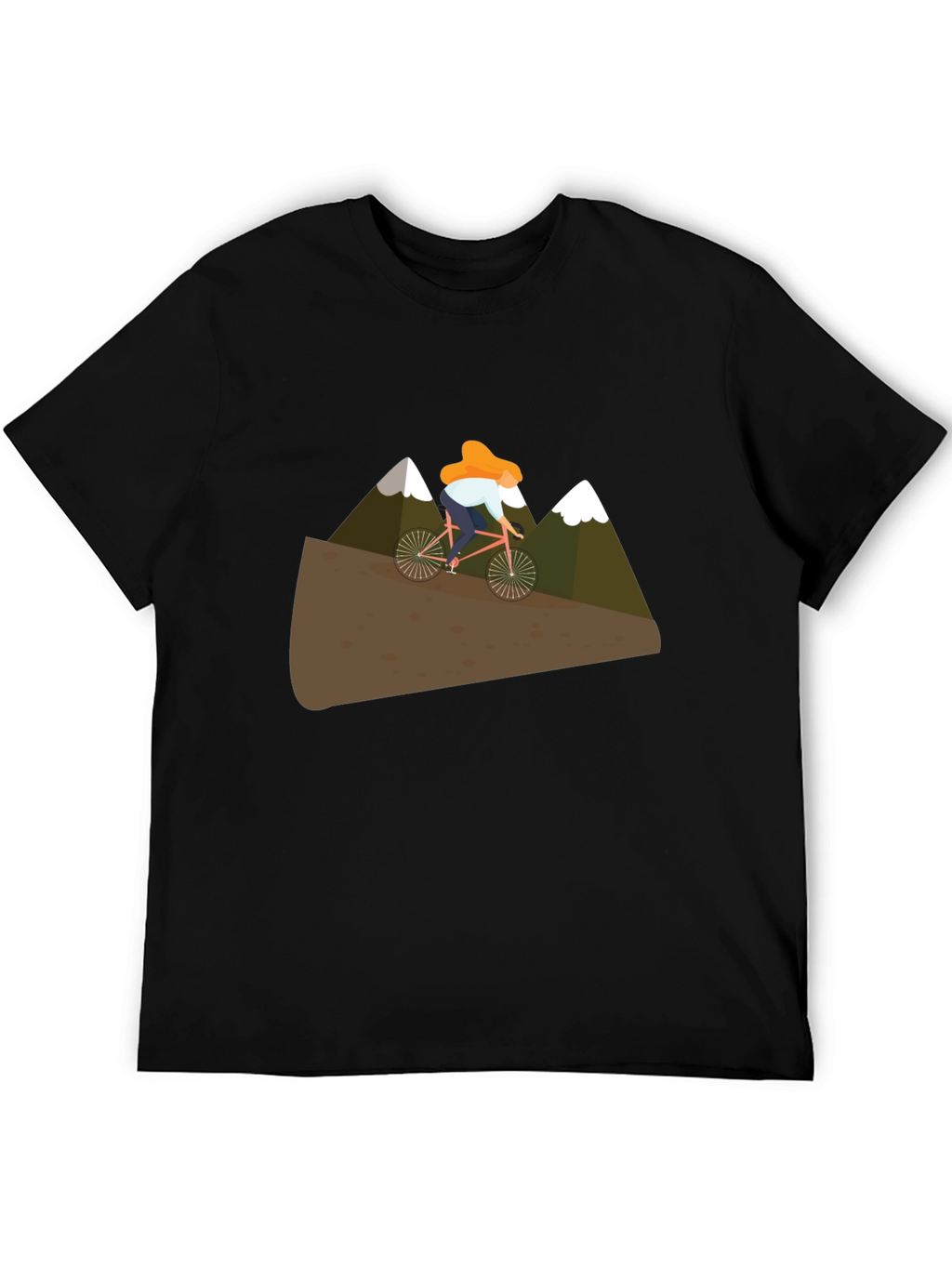 Mountain Biker Graphic Tee - Black Cotton T-Shirt