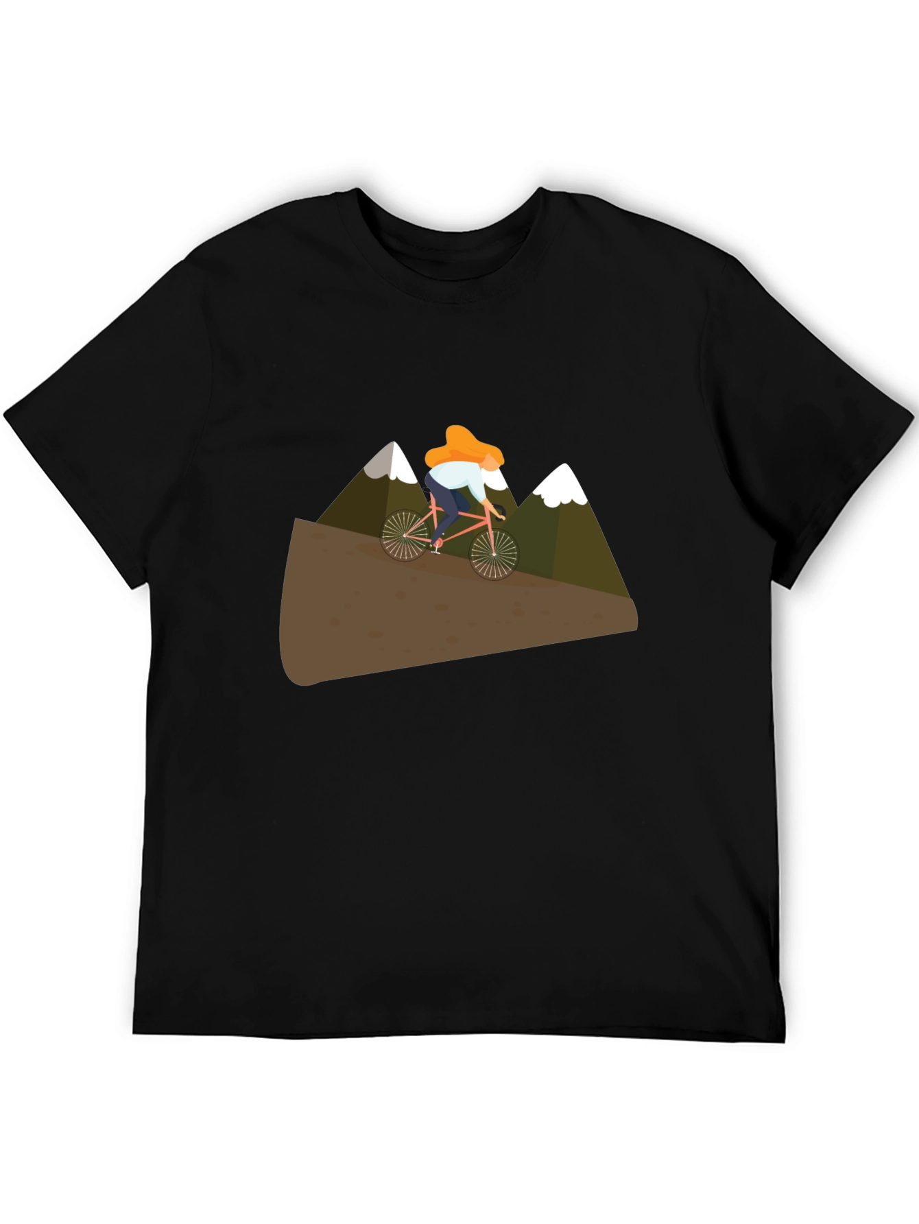 Mountain Biker Graphic Tee - Black Cotton T-Shirt