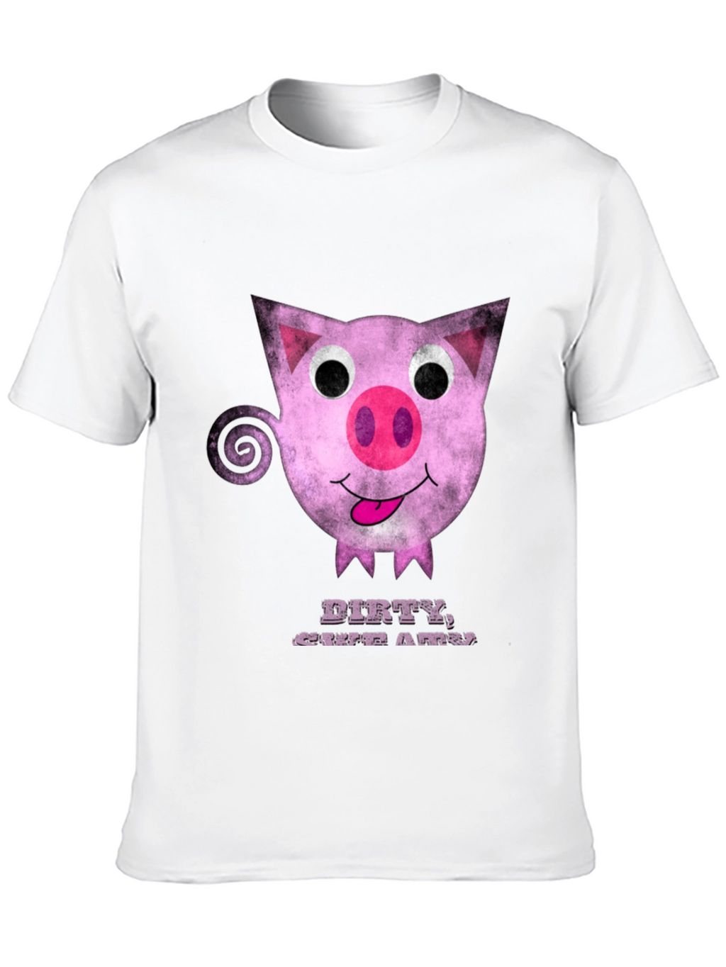 Dirty Cute Pig Graphic Tee - Unique Cartoon Design