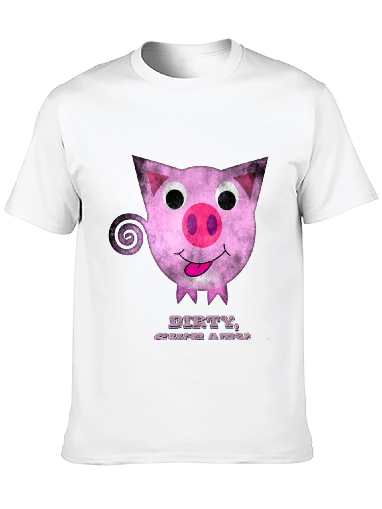 Dirty Cute Pig Graphic Tee - Unique Cartoon Design