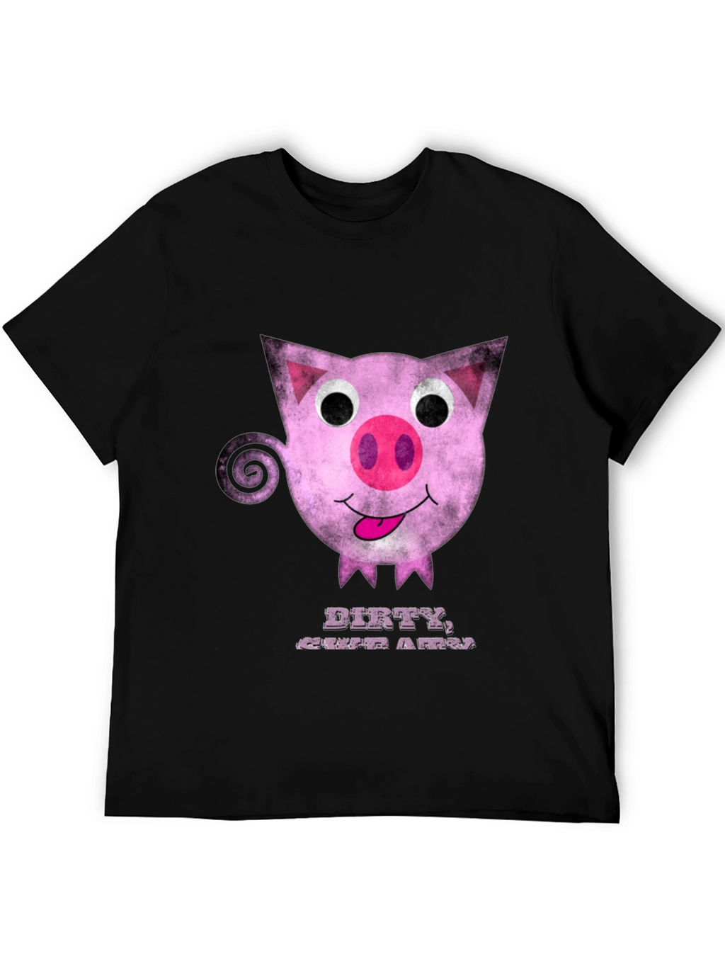 Dirty Cute Pig Graphic Tee - Unique Cartoon Design