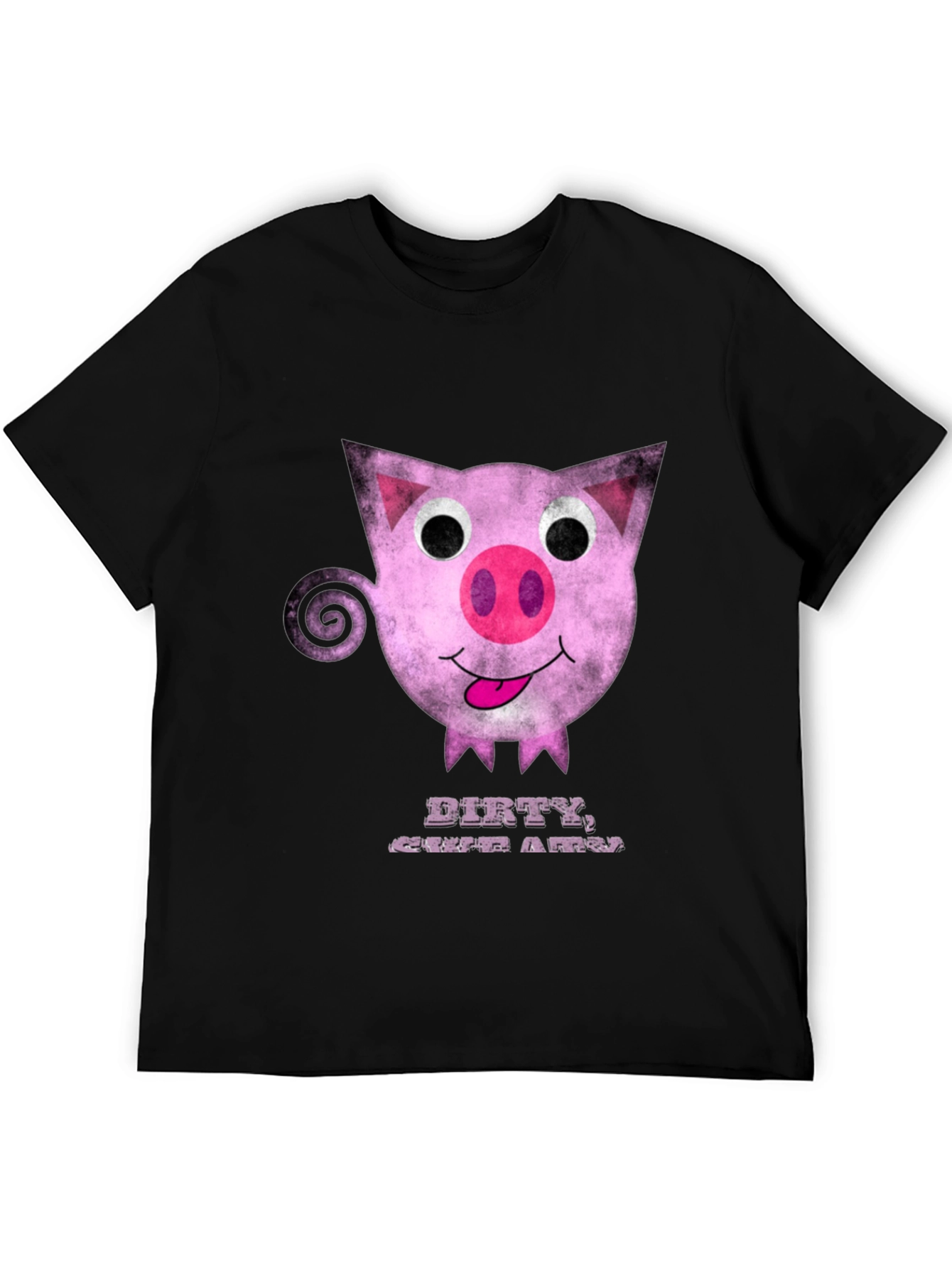 Dirty Cute Pig Graphic Tee - Unique Cartoon Design