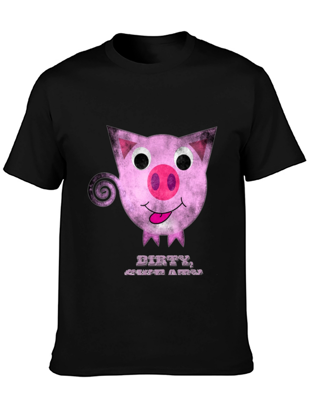 Dirty Cute Pig Graphic Tee - Unique Cartoon Design