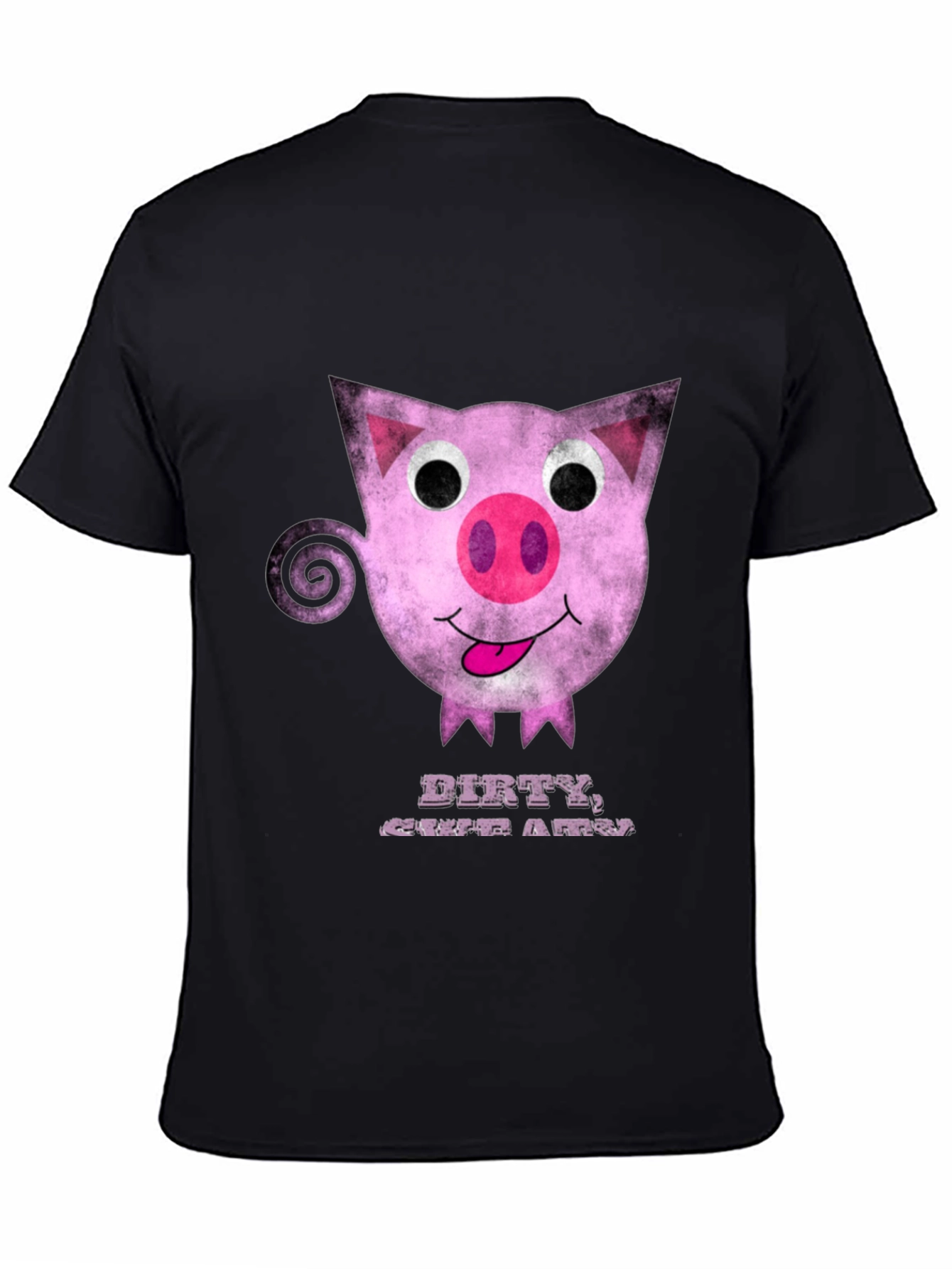 Dirty Cute Pig Graphic Tee - Unique Cartoon Design