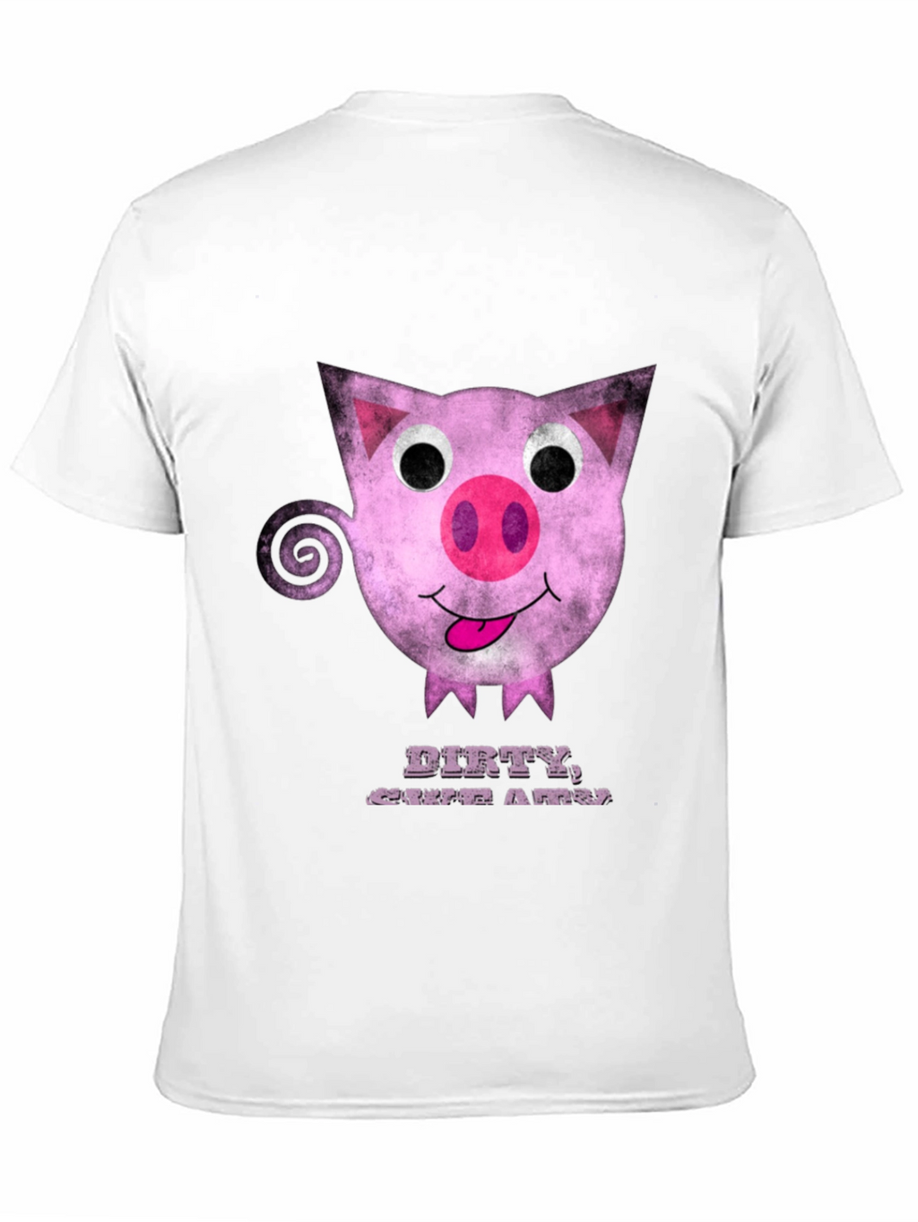 Dirty Cute Pig Graphic Tee - Unique Cartoon Design