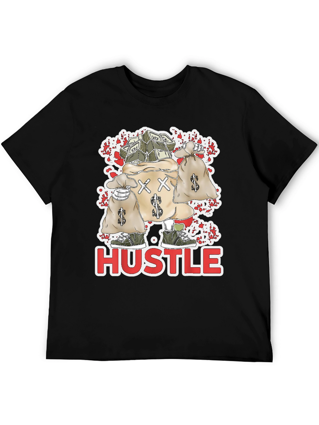 Hustle Money Bags Graphic T-Shirt