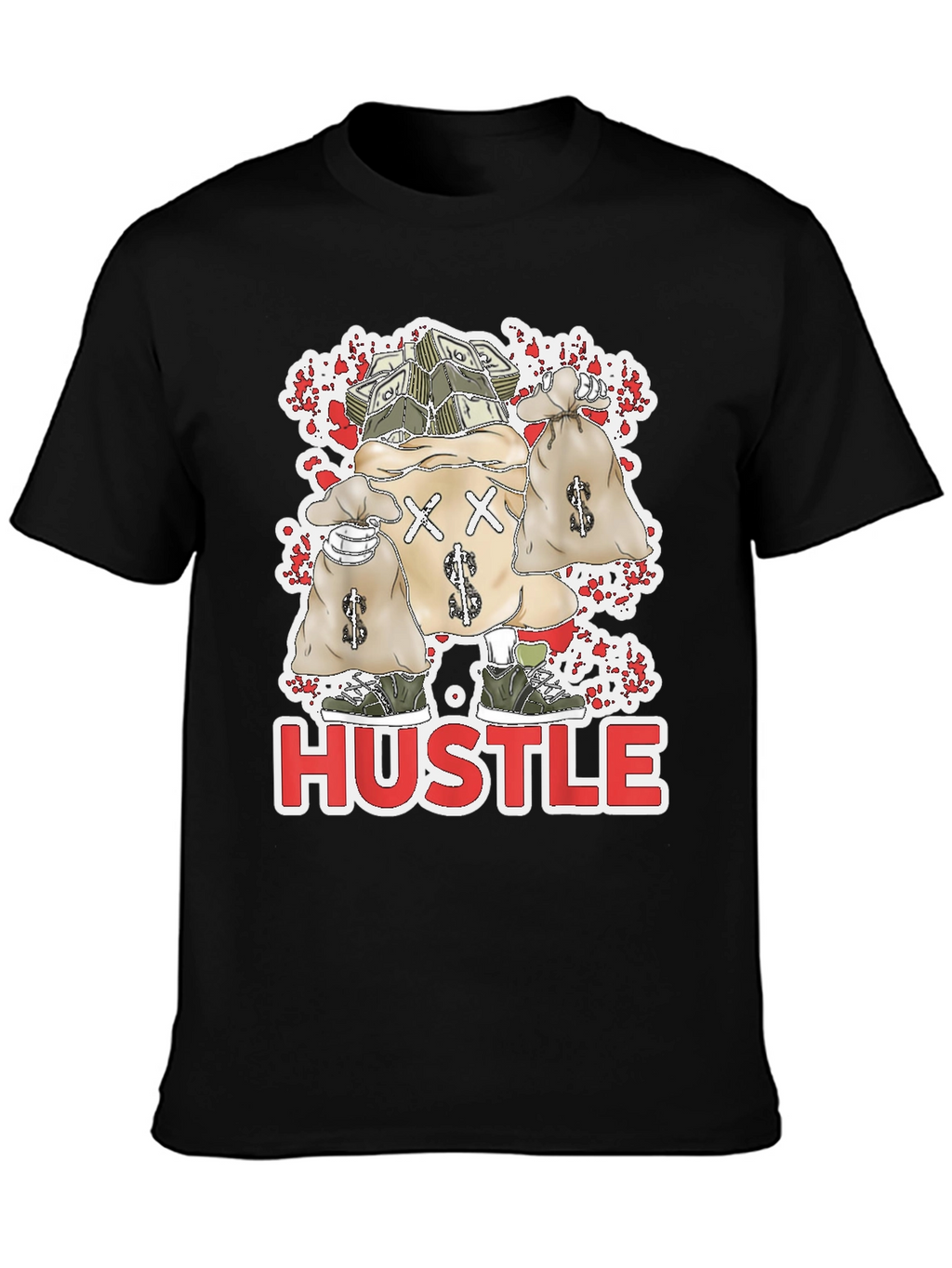 Hustle Money Bags Graphic T-Shirt