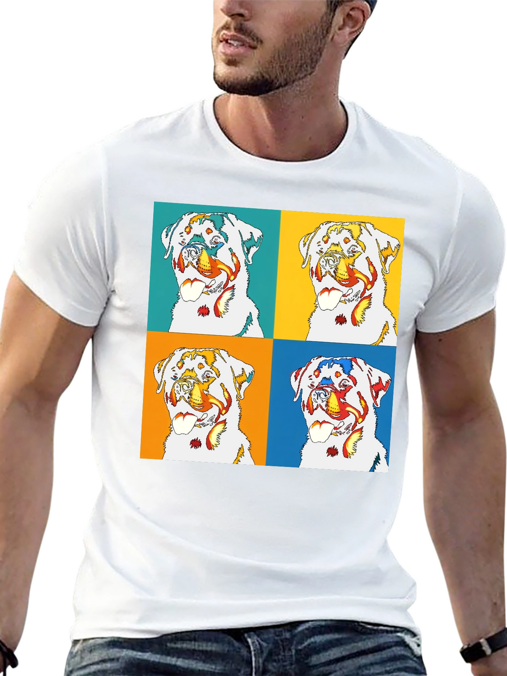 Rottweiler Pop Art T-Shirt - Bold Graphic Tee