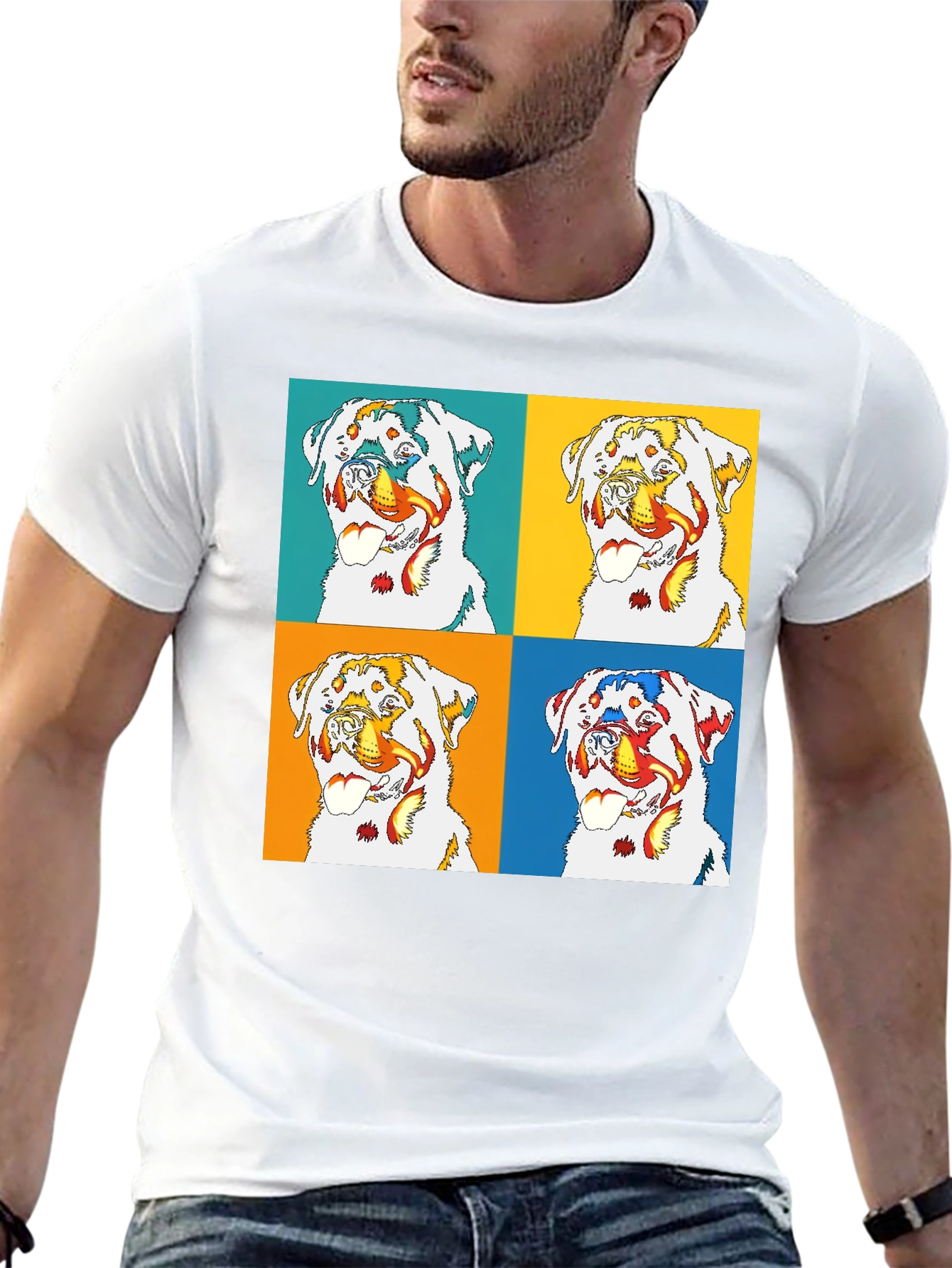 Rottweiler Pop Art T-Shirt - Bold Graphic Tee