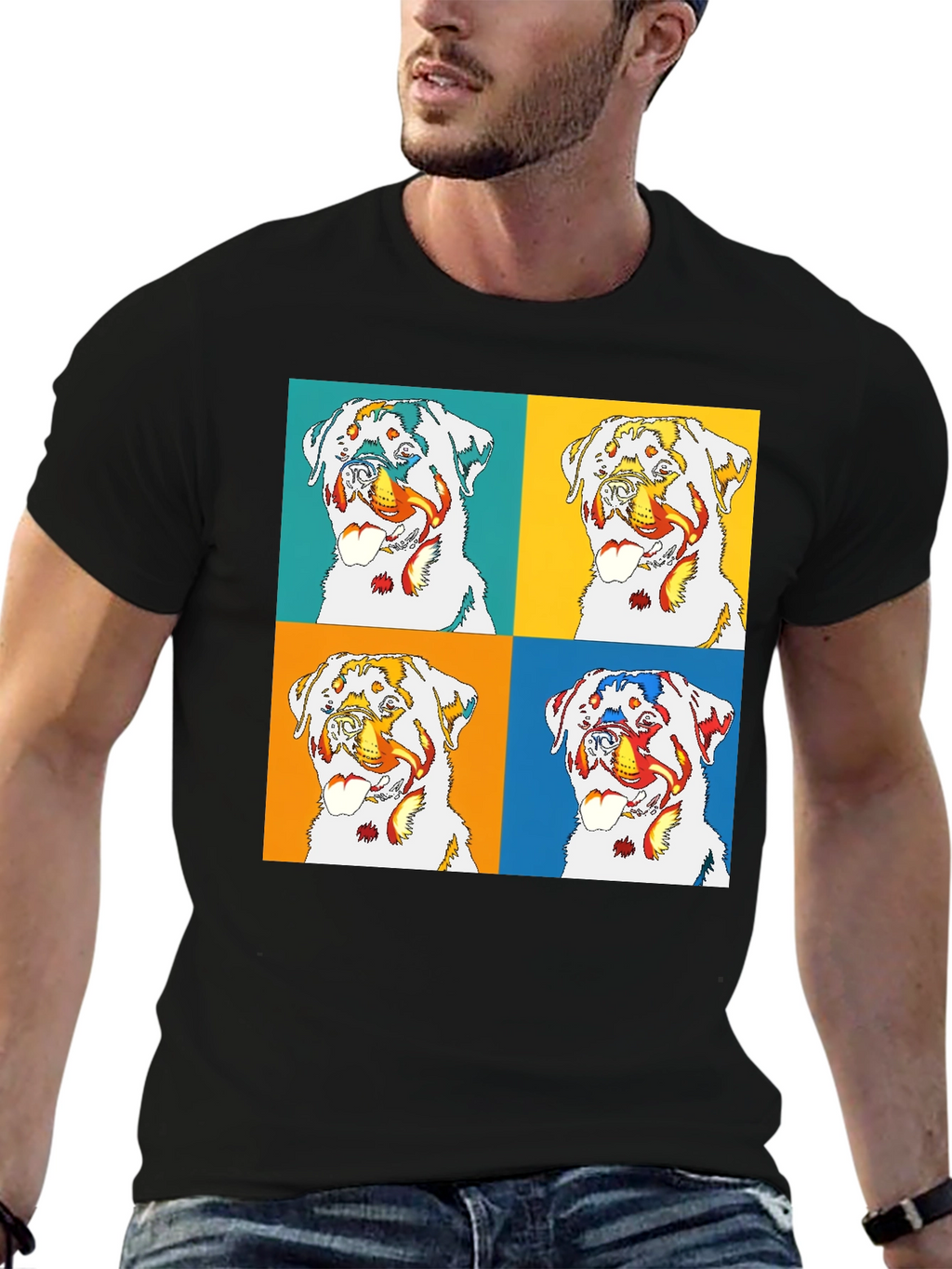 Rottweiler Pop Art T-Shirt - Bold Graphic Tee