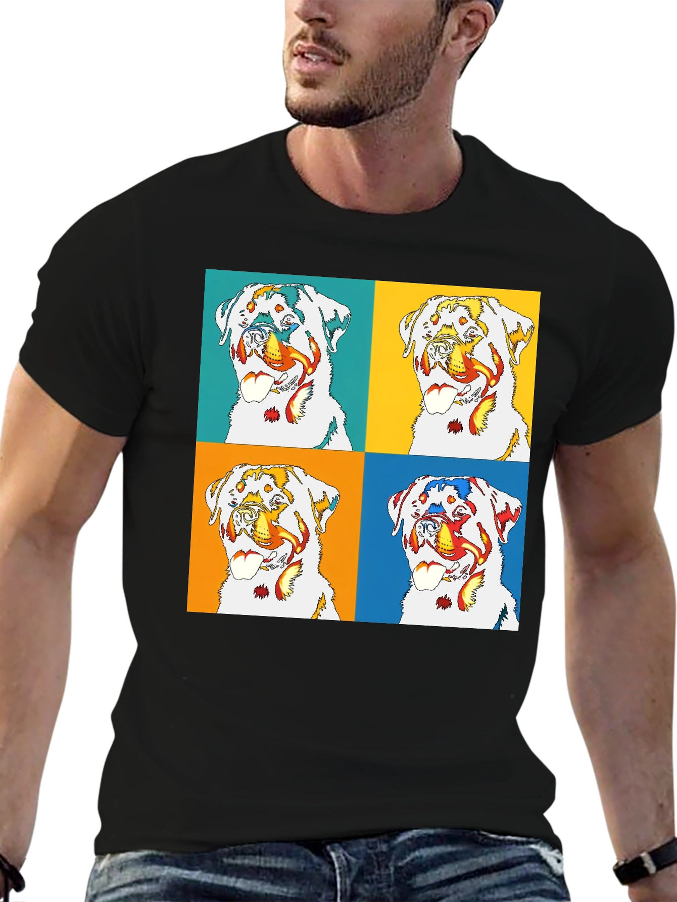 Rottweiler Pop Art T-Shirt - Bold Graphic Tee