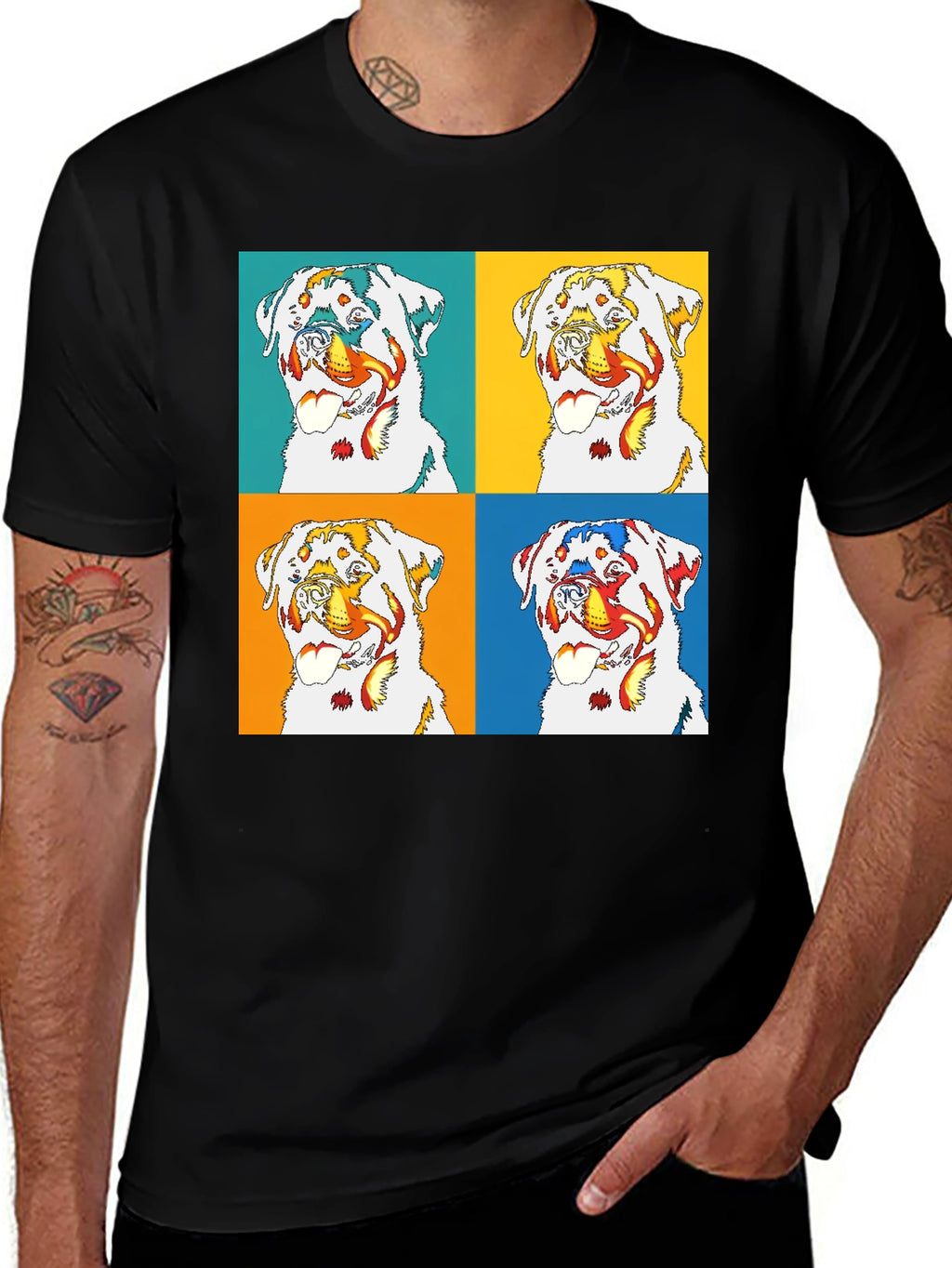 Rottweiler Pop Art T-Shirt - Bold Graphic Tee