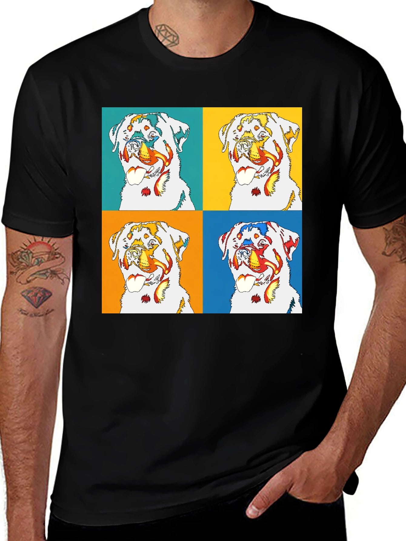 Rottweiler Pop Art T-Shirt - Bold Graphic Tee
