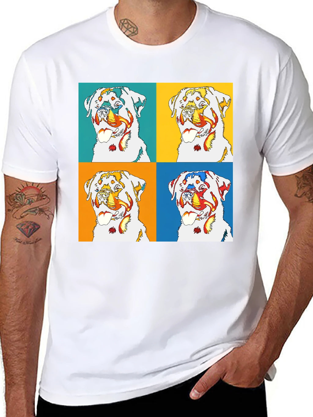 Rottweiler Pop Art T-Shirt - Bold Graphic Tee