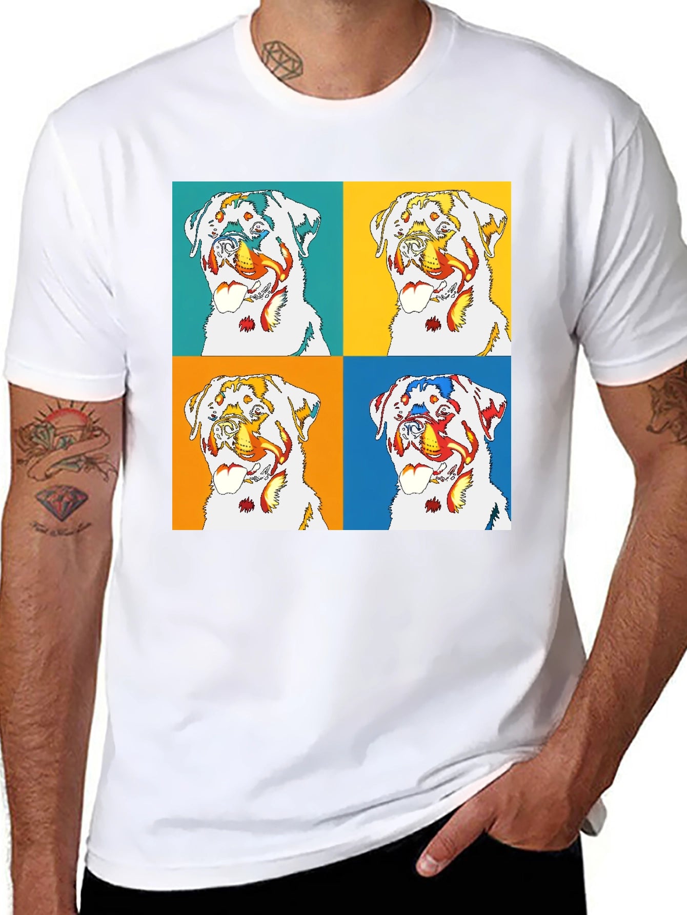 Rottweiler Pop Art T-Shirt - Bold Graphic Tee