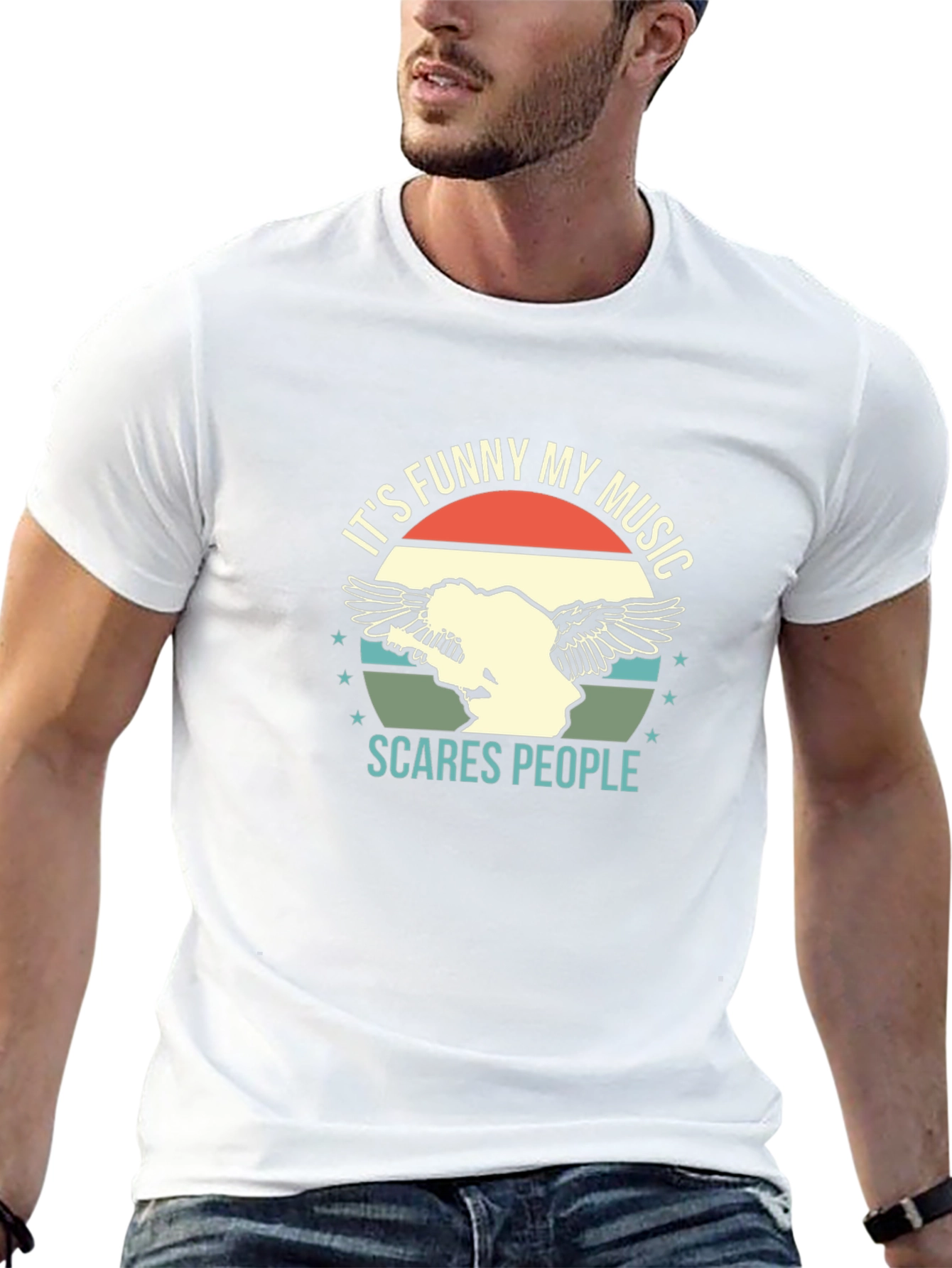 Funny Music Graphic Tee - Scare People T-Shirt