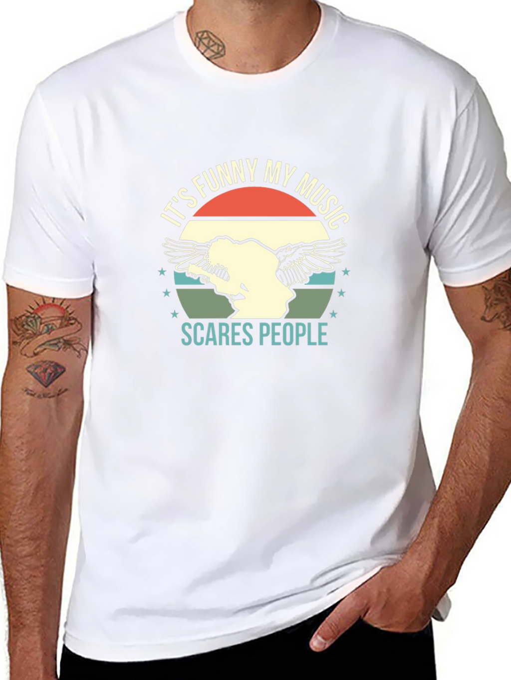 Funny Music Graphic Tee - Scare People T-Shirt