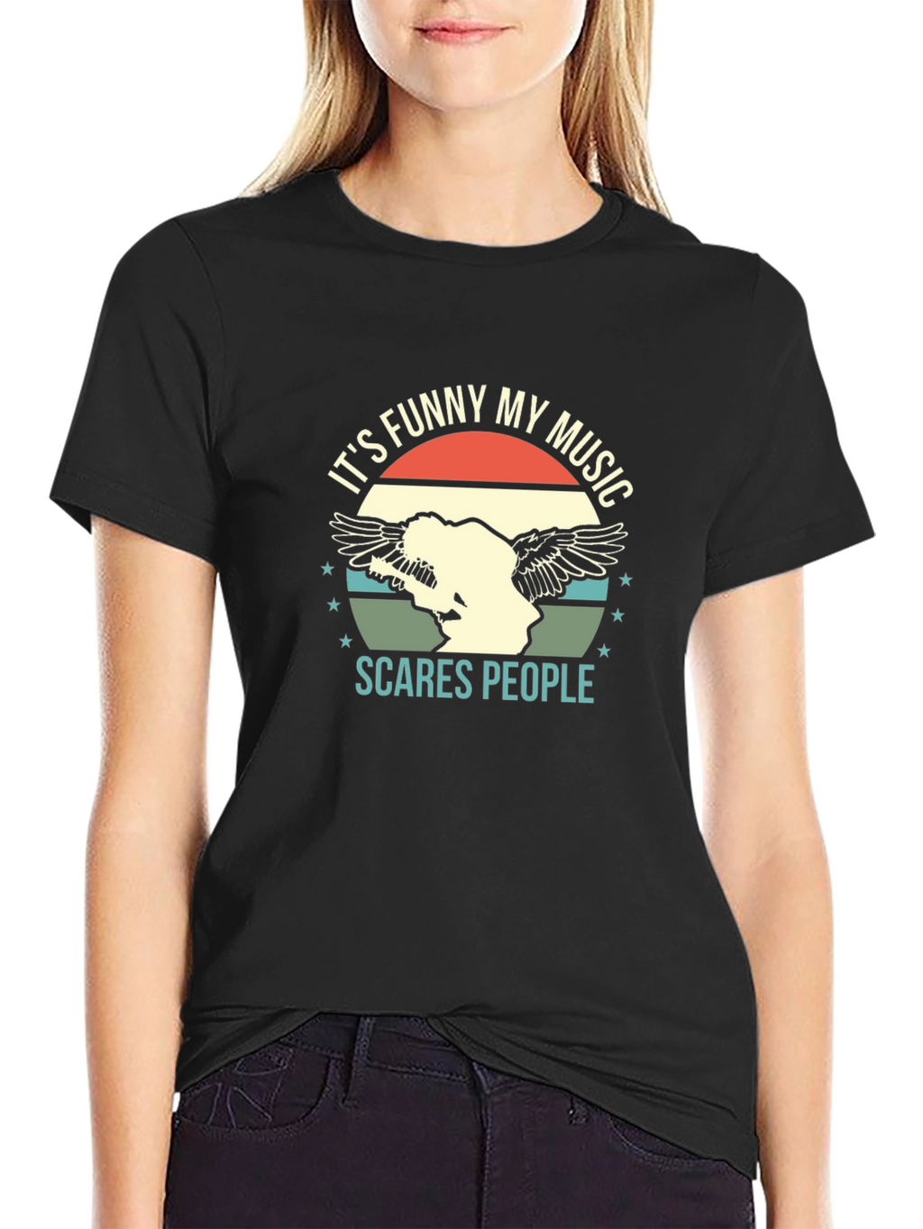 Funny Music Graphic Tee - Scare People T-Shirt