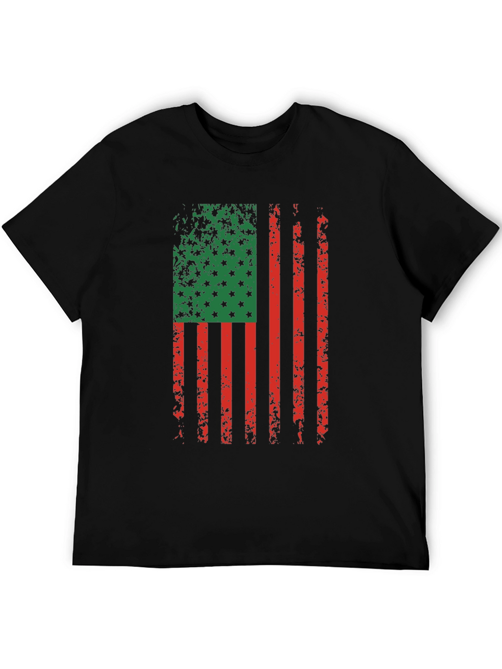 Distressed Pan-African Flag Graphic T-Shirt