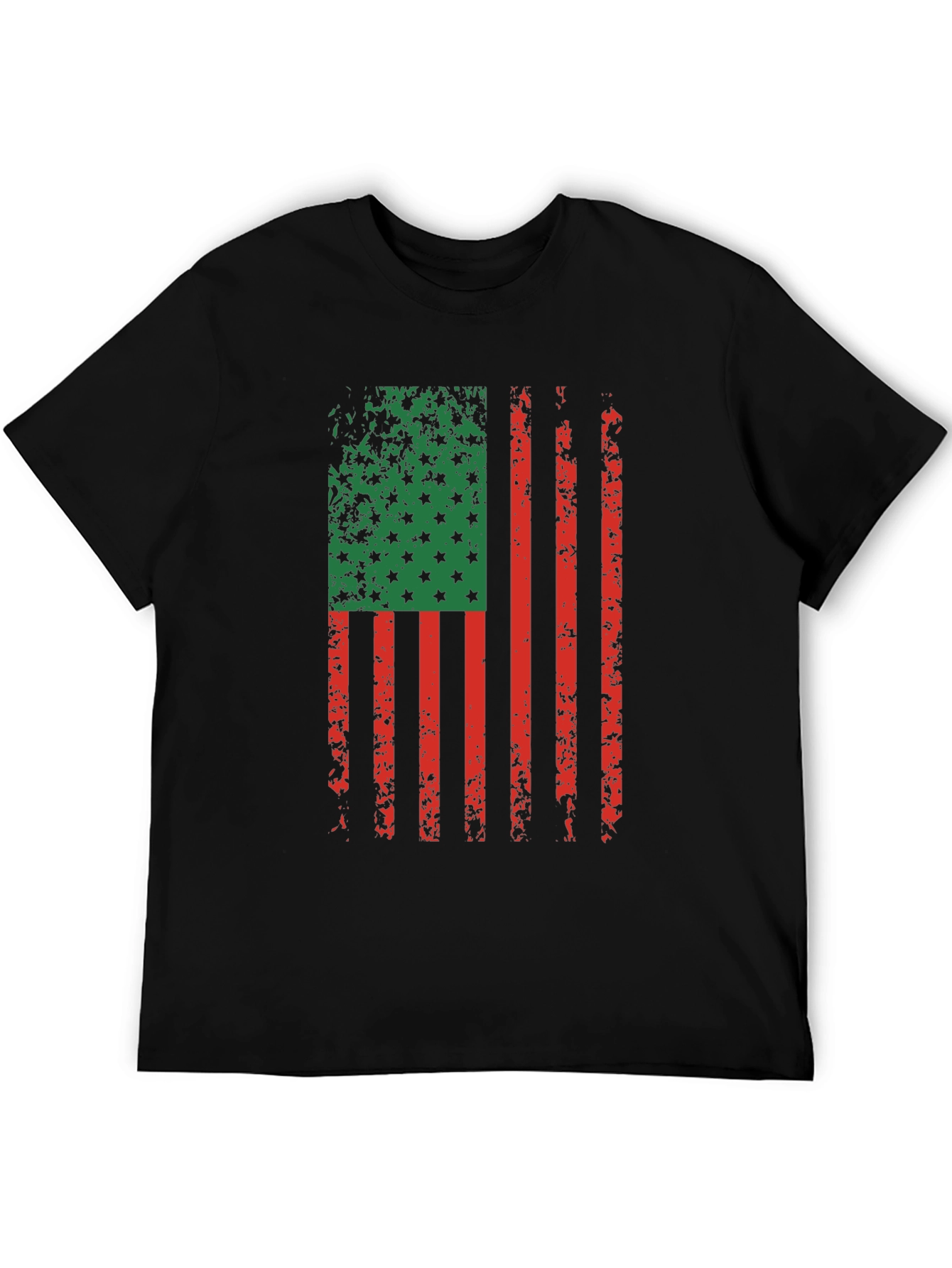 Distressed Pan-African Flag Graphic T-Shirt