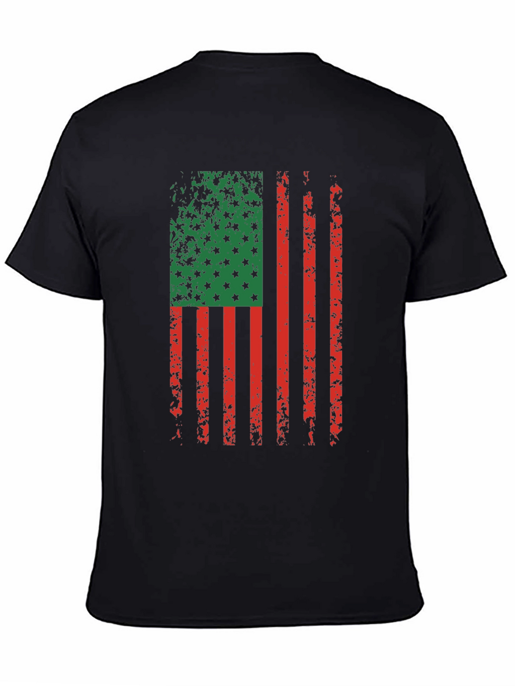 Distressed Pan-African Flag Graphic T-Shirt