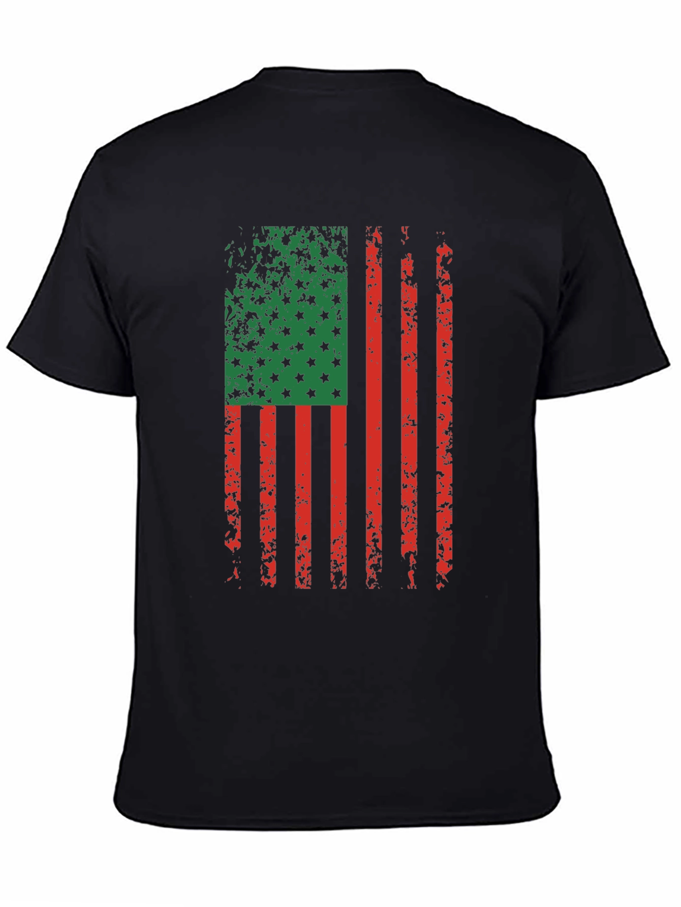 Distressed Pan-African Flag Graphic T-Shirt