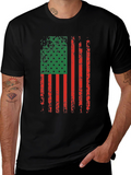 Distressed Pan-African Flag Graphic T-Shirt