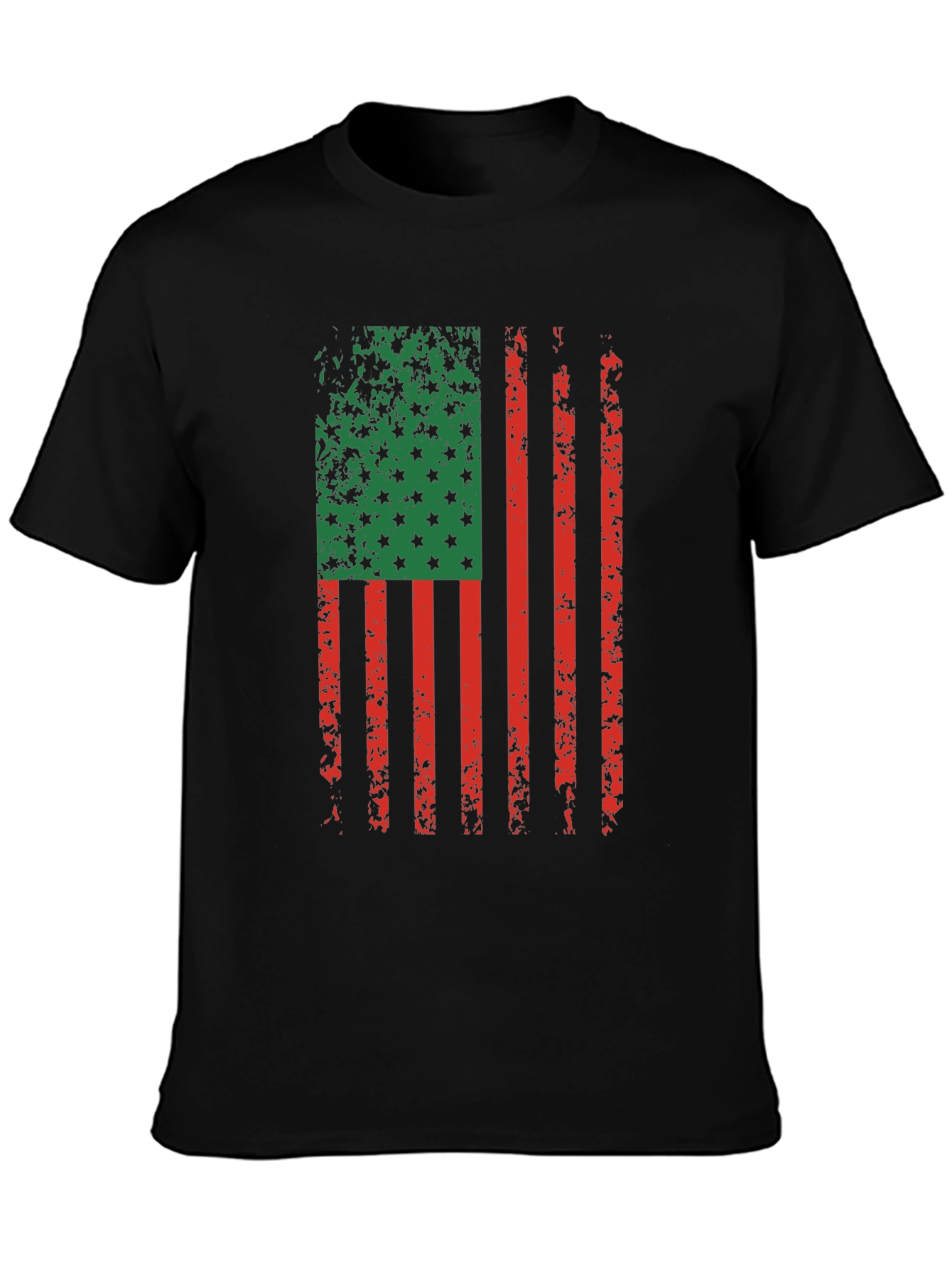 Distressed Pan-African Flag Graphic T-Shirt