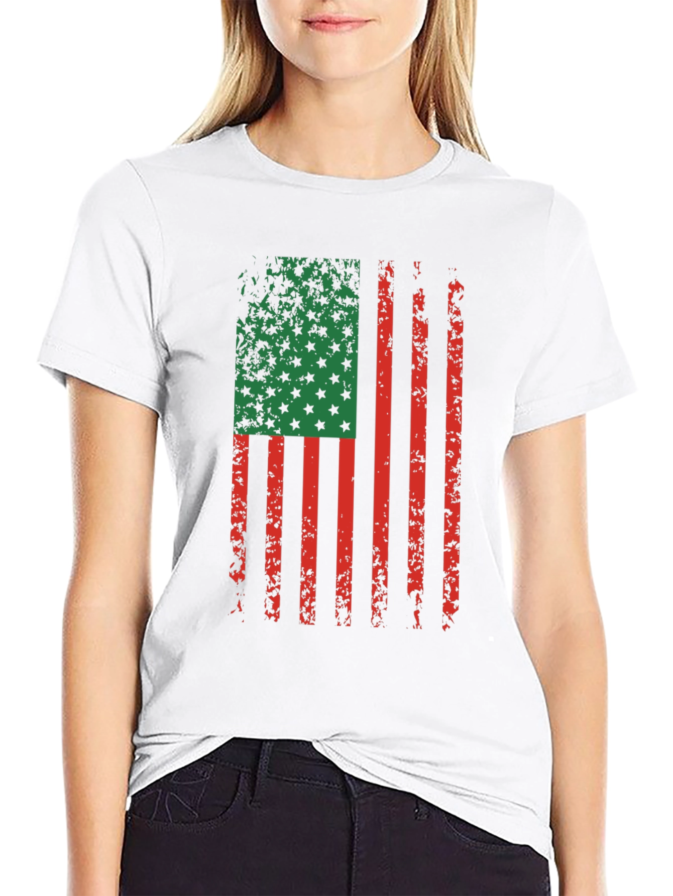 Distressed Pan-African Flag Graphic T-Shirt