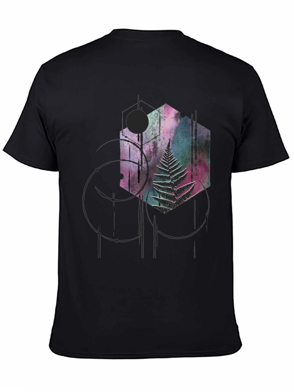 Geometric Fern Graphic Tee - Modern Style