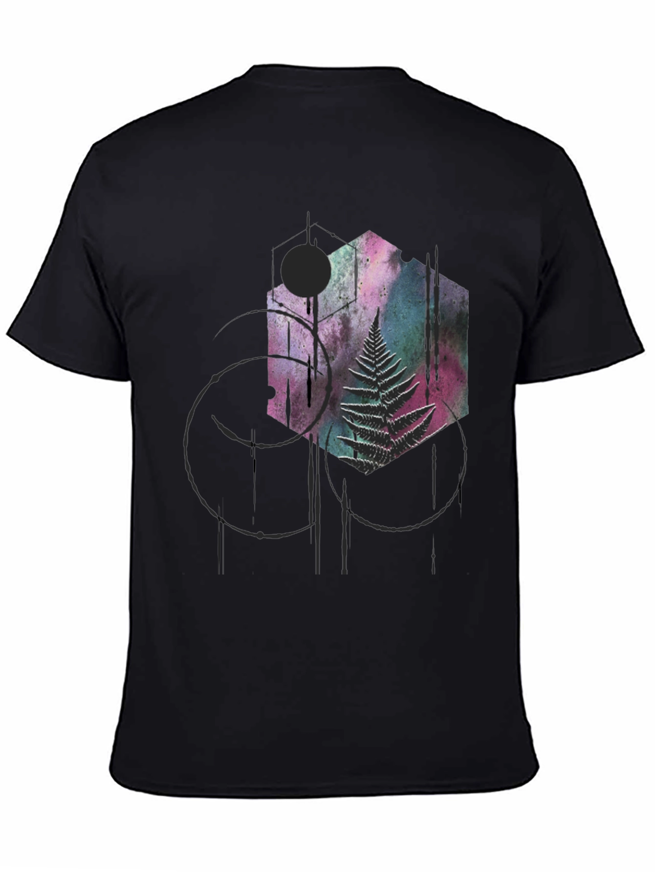 Geometric Fern Graphic Tee - Modern Style