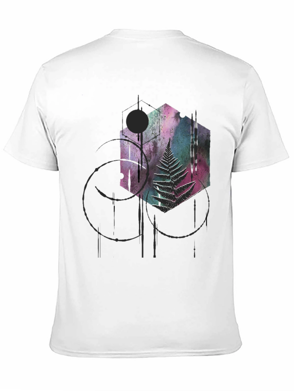 Geometric Fern Graphic Tee - Modern Style