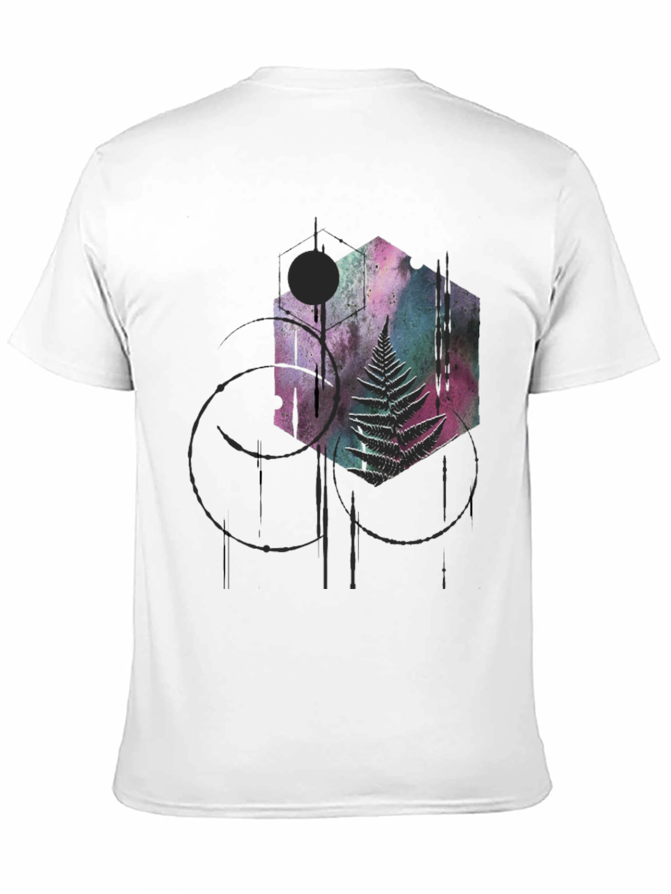 Geometric Fern Graphic Tee - Modern Style