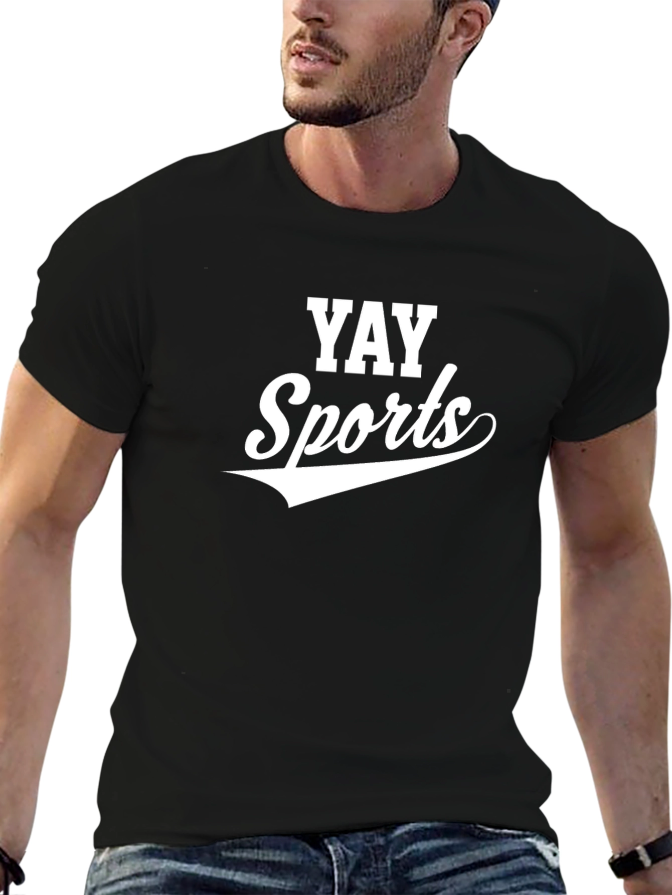 YAY Sports Graphic Tee - Black Cotton Blend