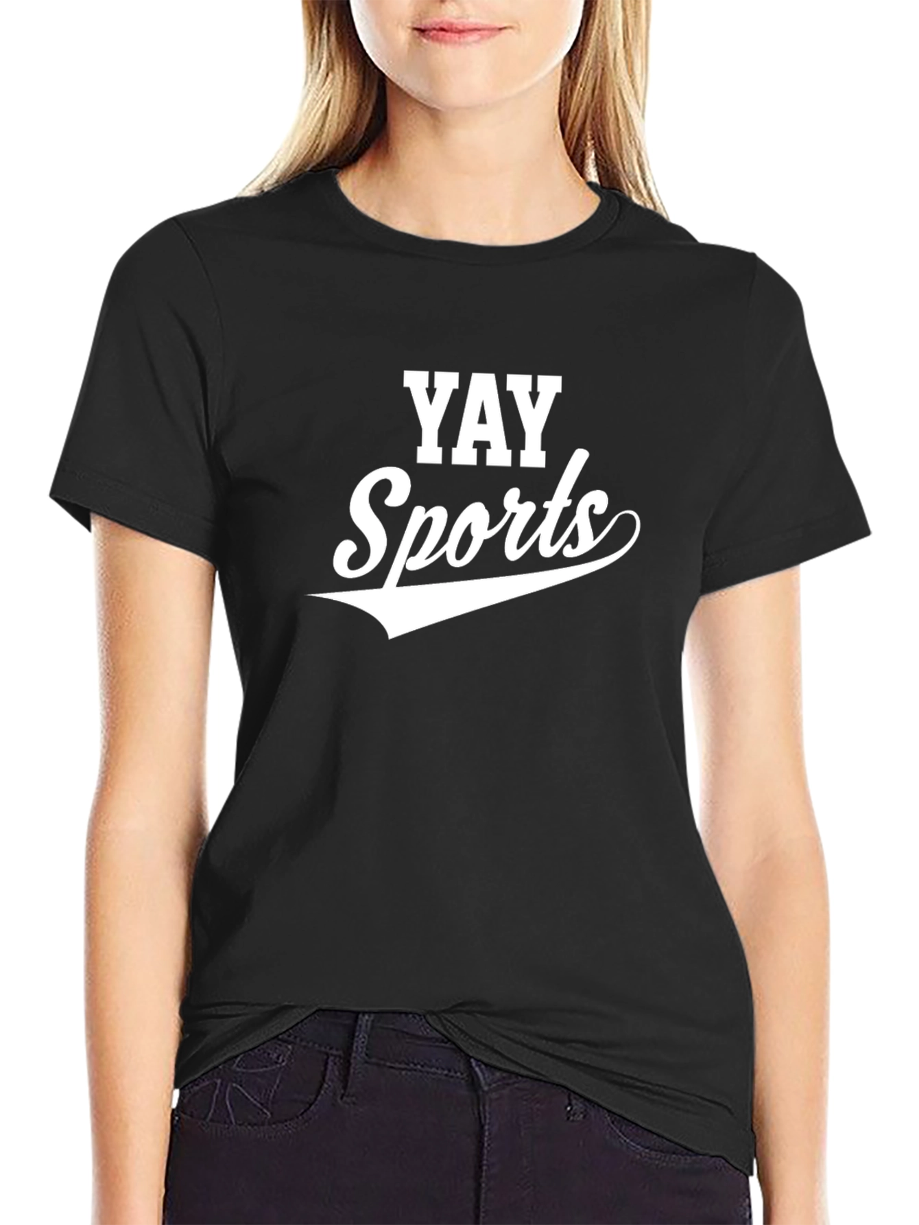 YAY Sports Graphic Tee - Black Cotton Blend
