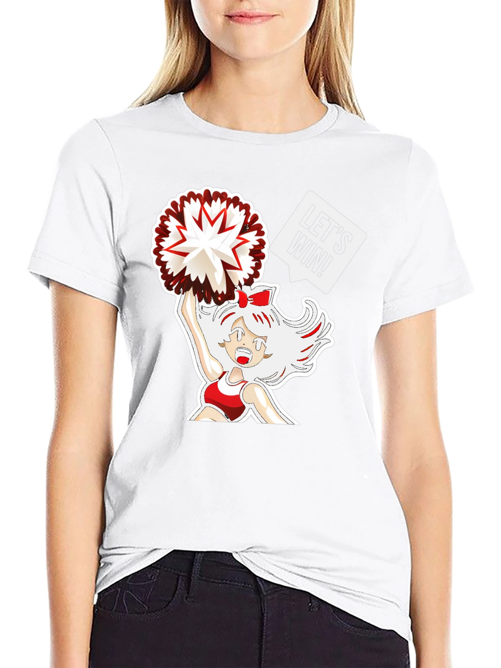 Cheerleader Graphic T-Shirt - Lets Win!