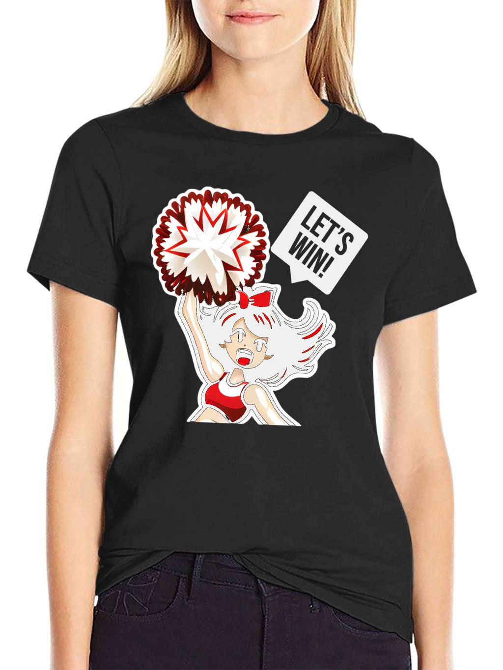 Cheerleader Graphic T-Shirt - Lets Win!