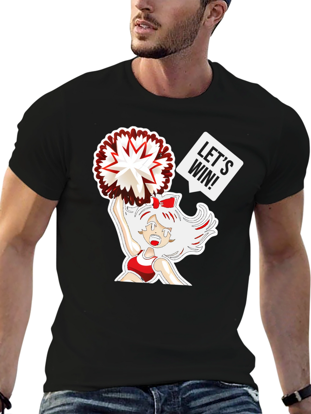 Cheerleader Graphic T-Shirt - Lets Win!
