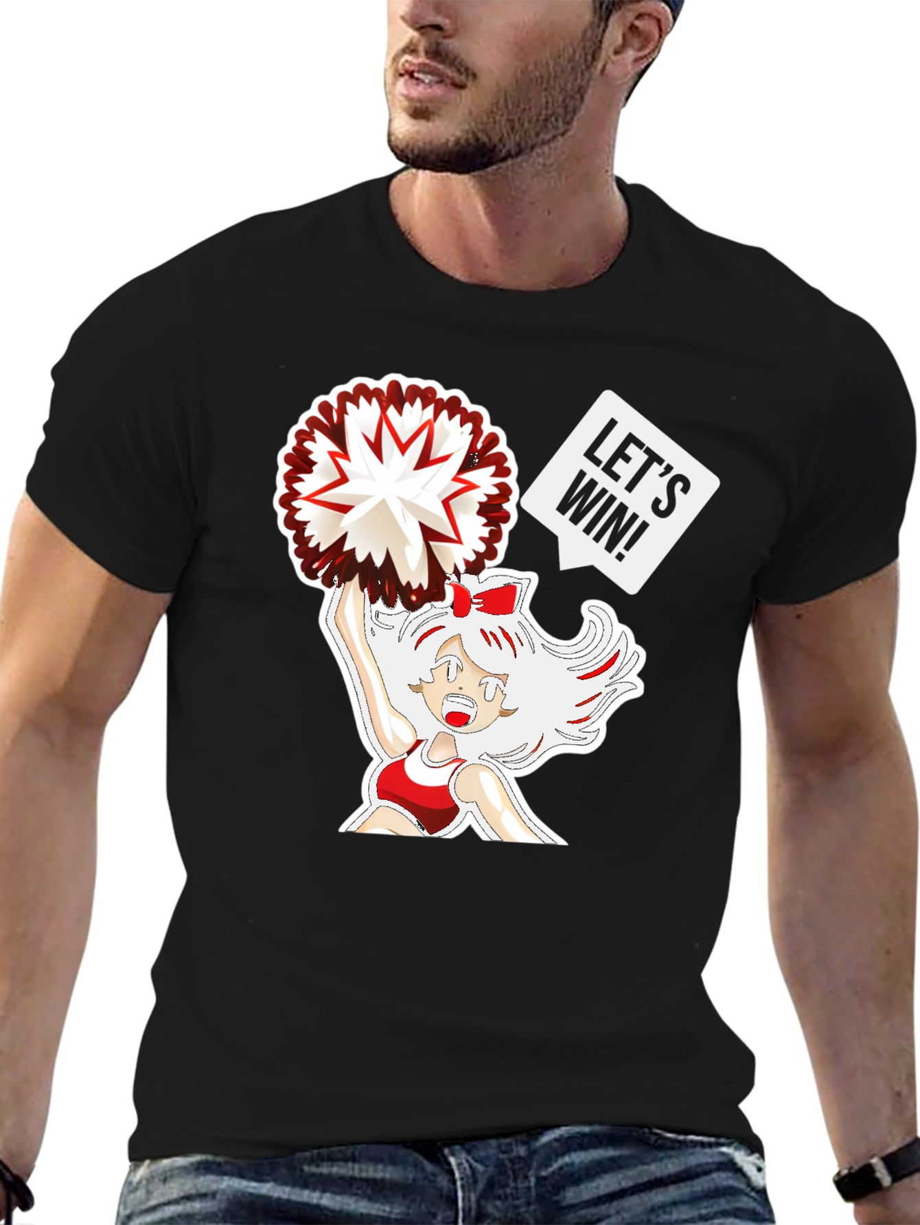 Cheerleader Graphic T-Shirt - Lets Win!