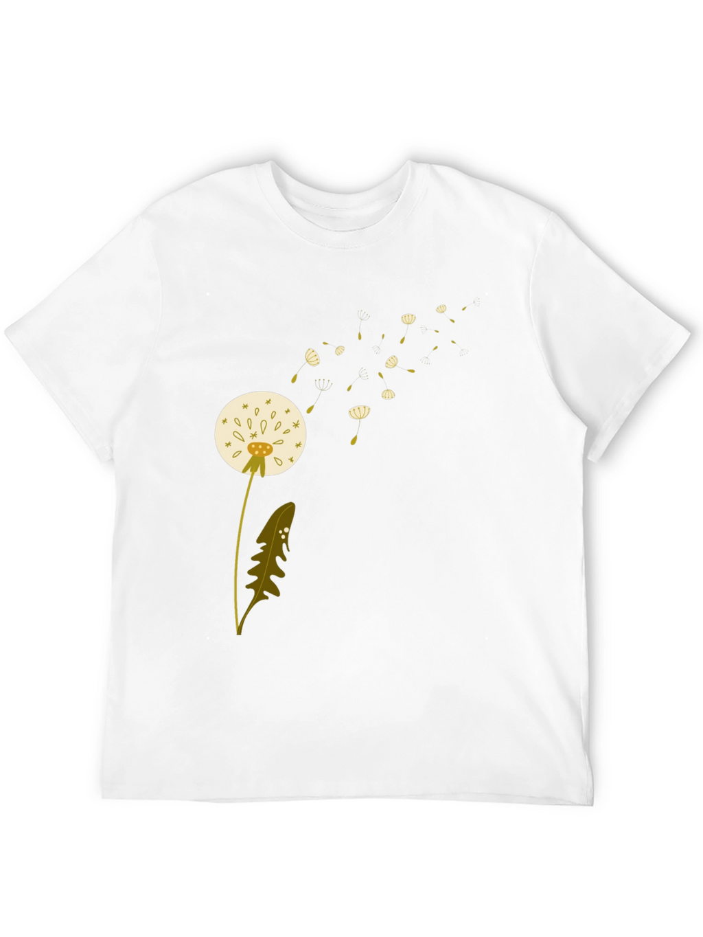 Dandelion Print Black T-Shirt