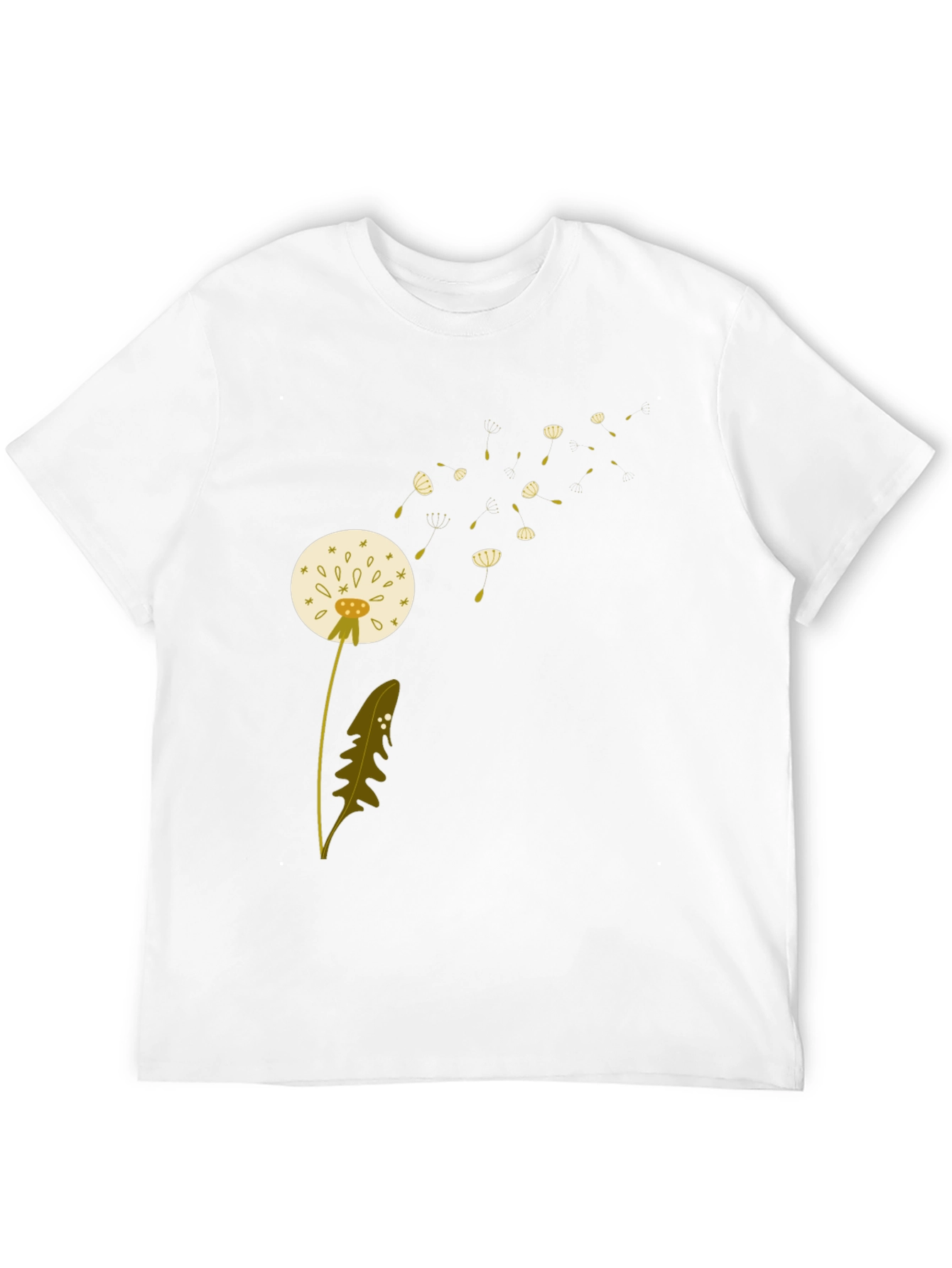 Dandelion Print Black T-Shirt