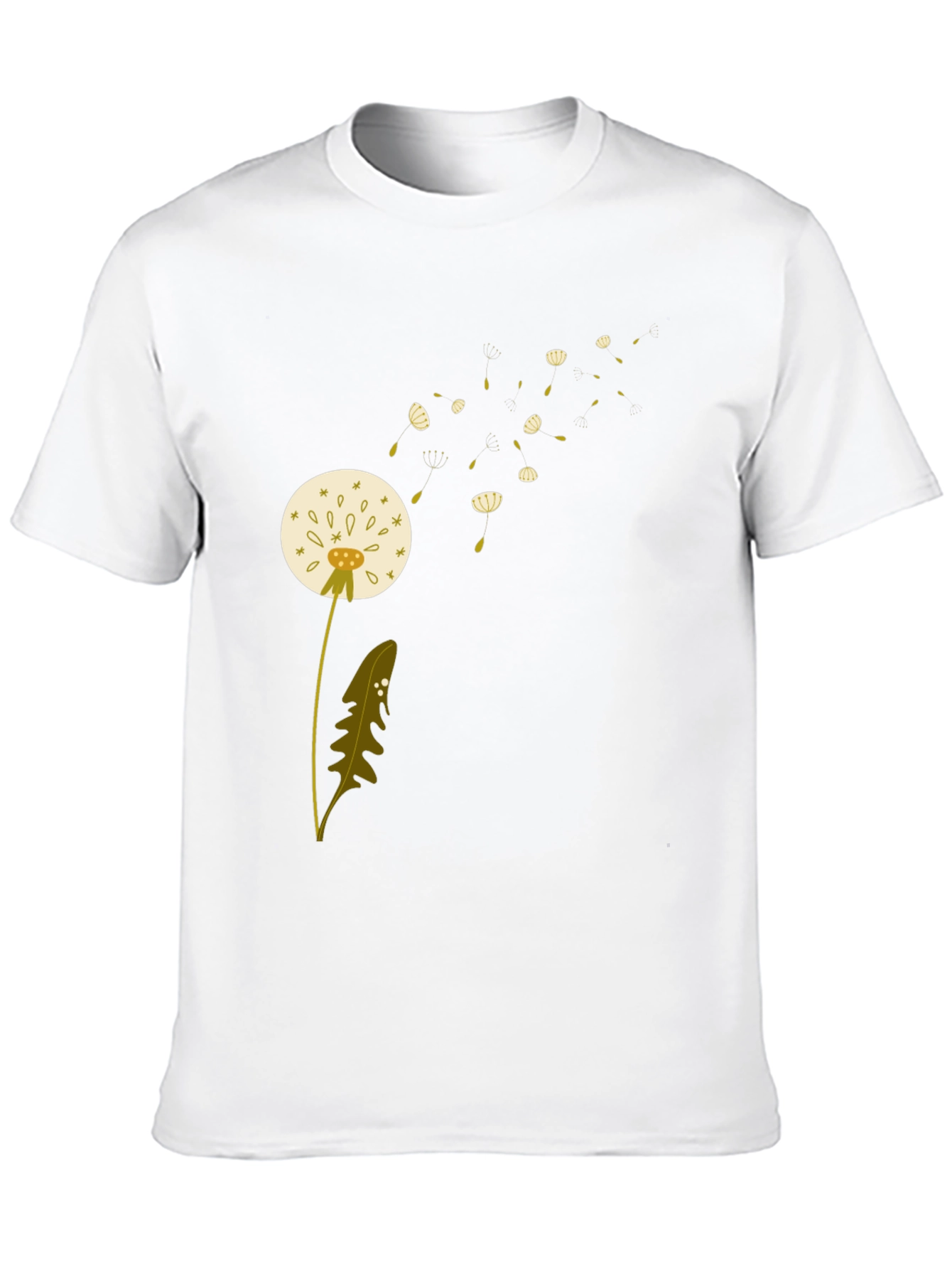Dandelion Print Black T-Shirt