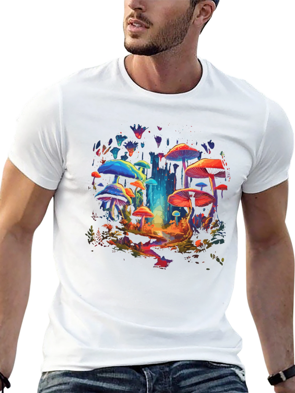 Psychedelic Mushroom T-Shirt - Vibrant Graphic Tee