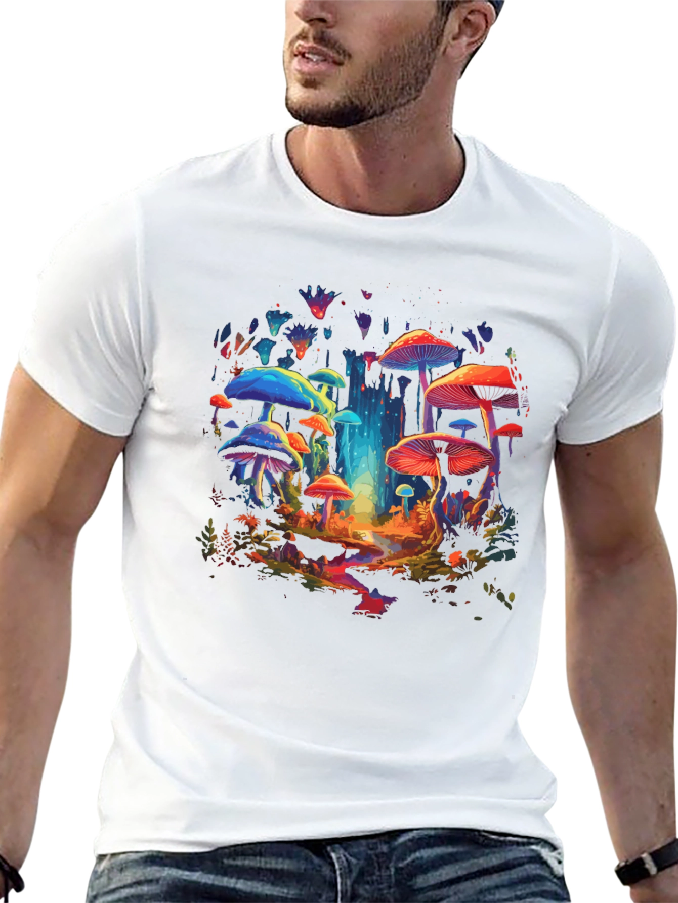 Psychedelic Mushroom T-Shirt - Vibrant Graphic Tee