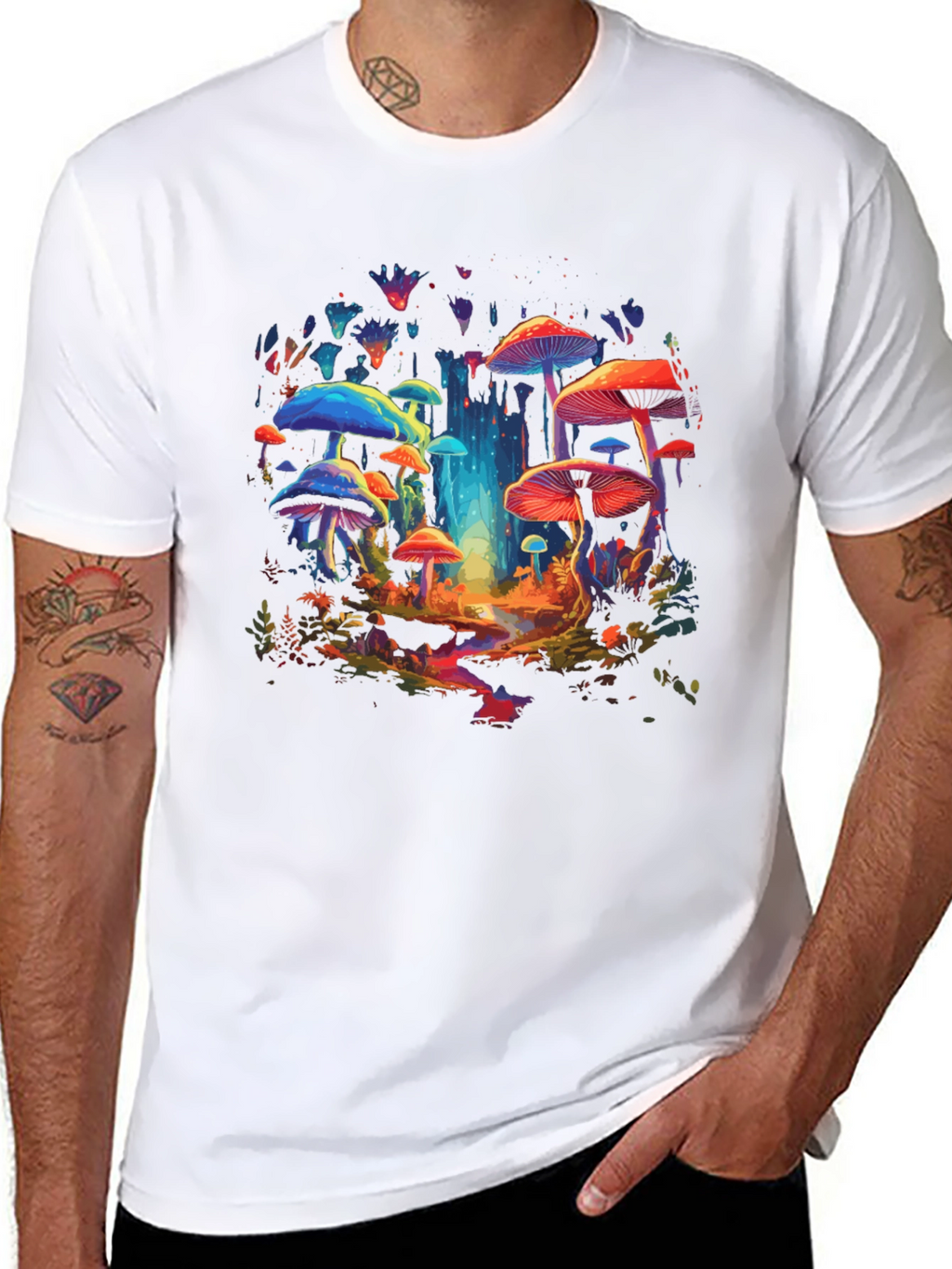 Psychedelic Mushroom T-Shirt - Vibrant Graphic Tee