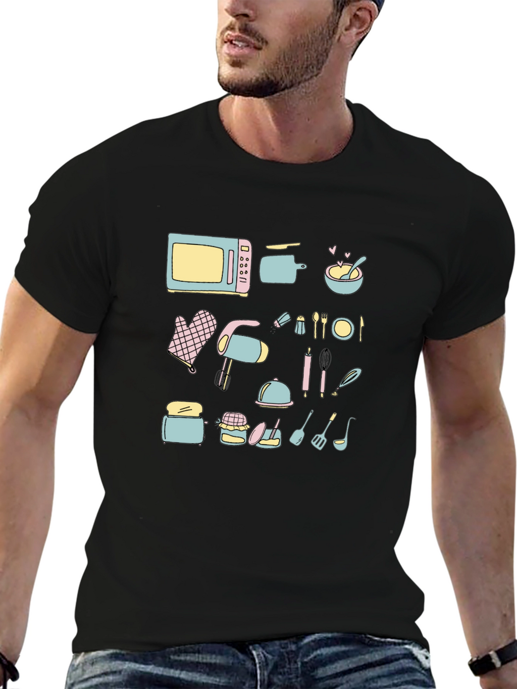 Chefs Delight Graphic Tee - Whimsical Kitchenware Design